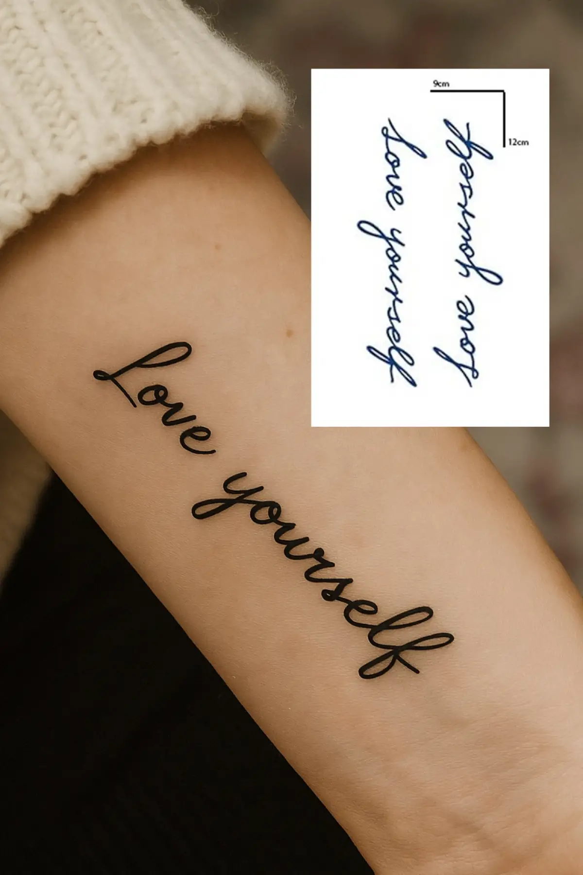 Yazılı 12 Saat Sonra Kararan Geçici Dövme Tattoo