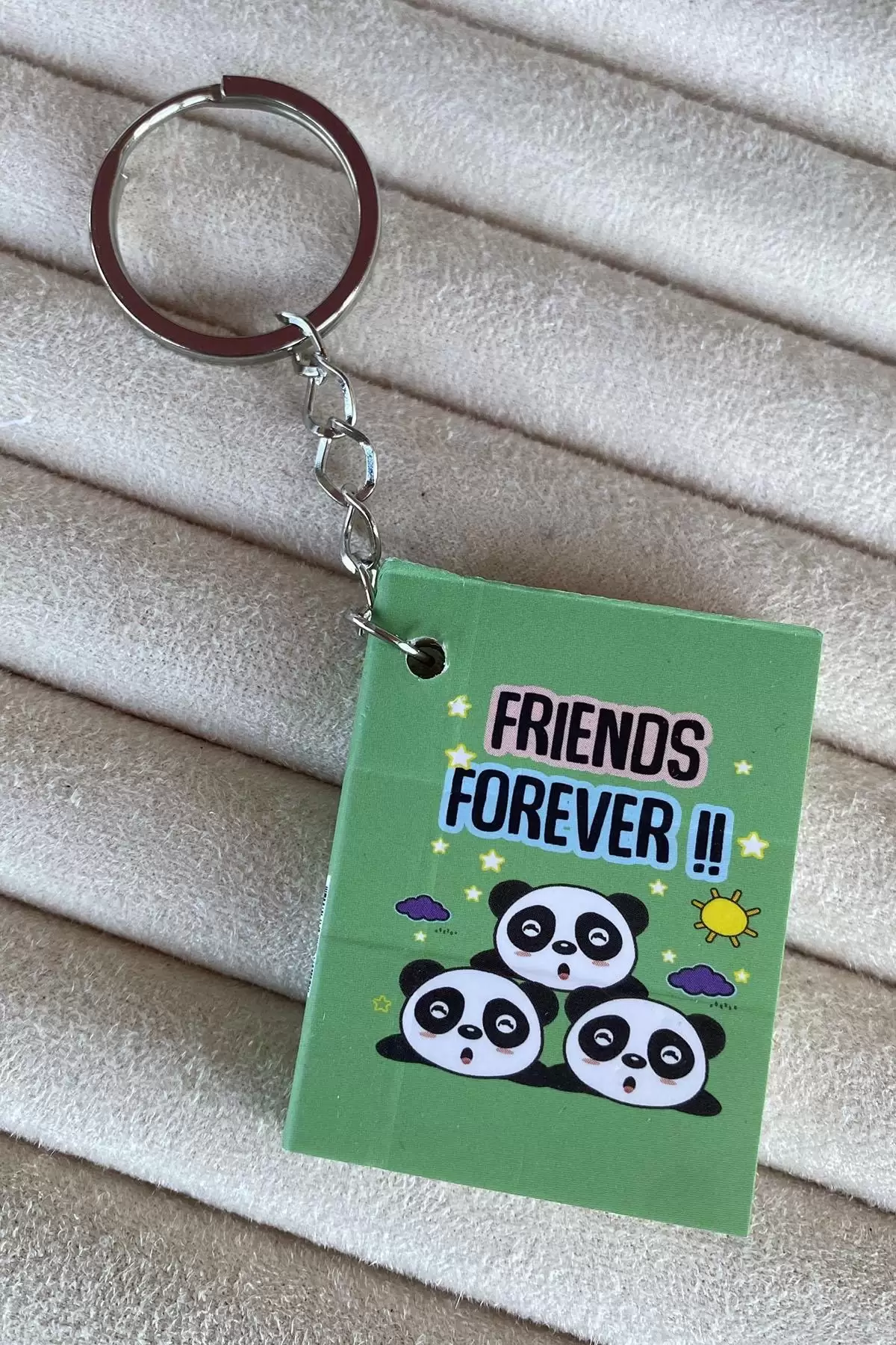 Yeşil Renk Friends Forever Yazılı Defter Anahtarlık