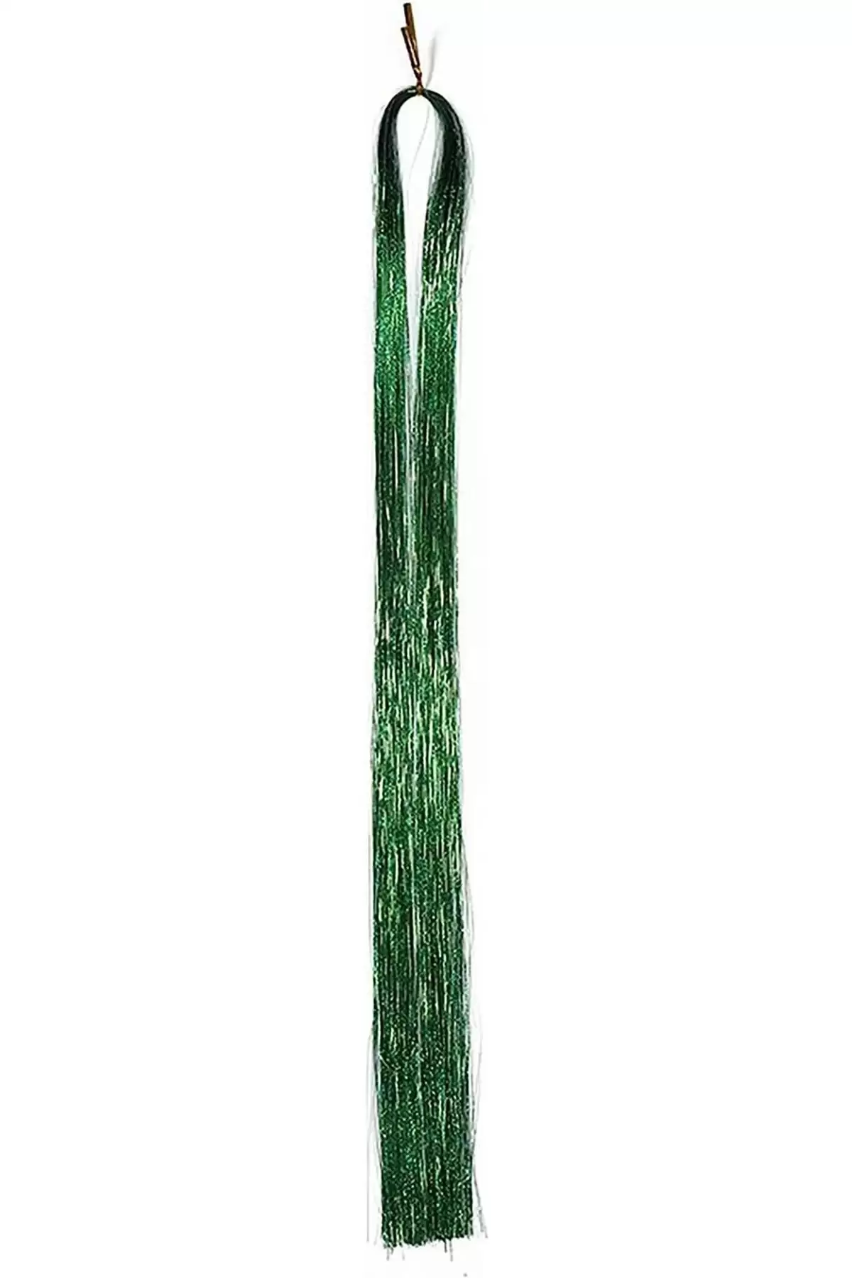 Yeşil Renk Simli Yan Postiş Hair Tinsel Shiny Hair (50 Cm)