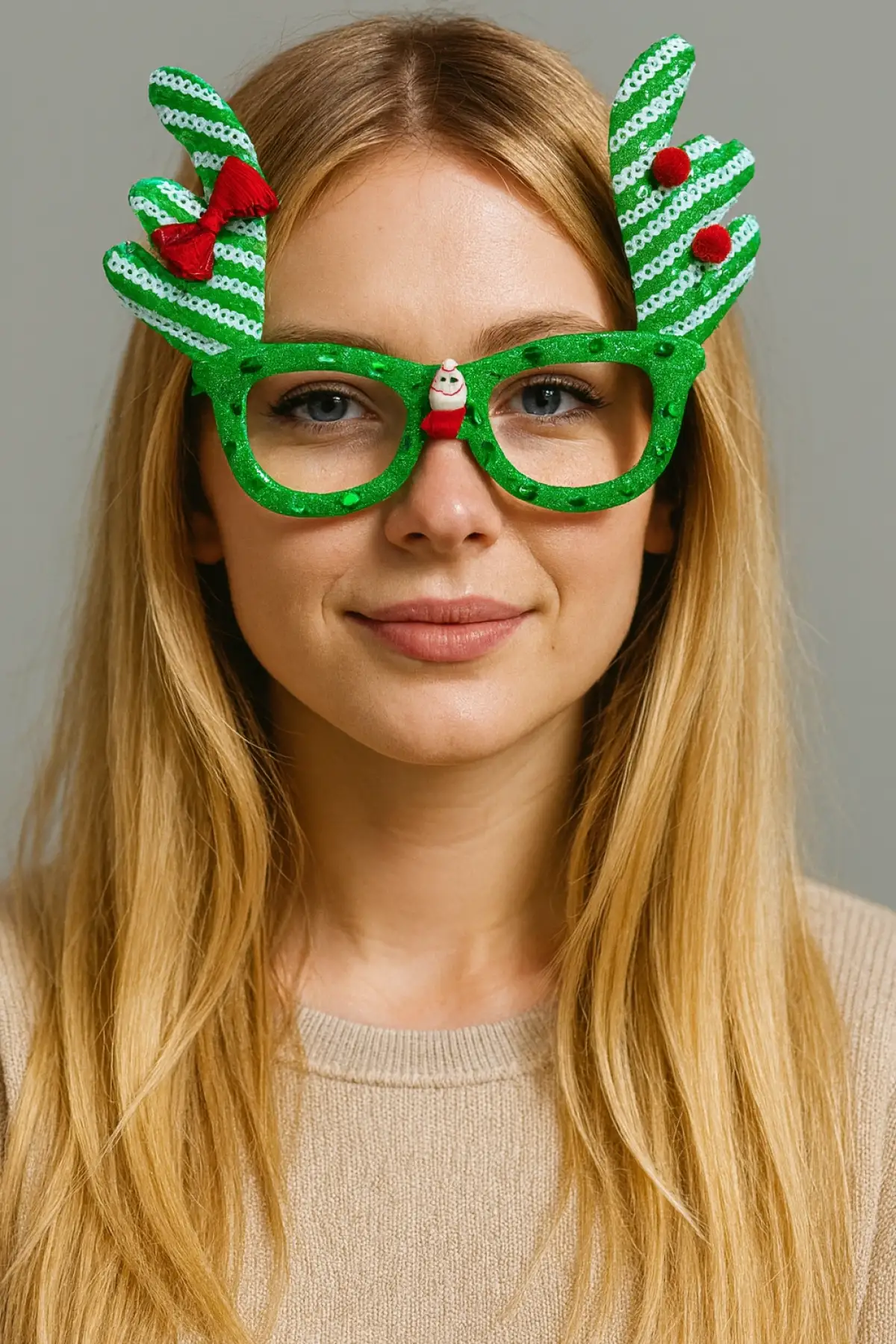 Yeşil Renk Yılbaşı Temalı Gözlük