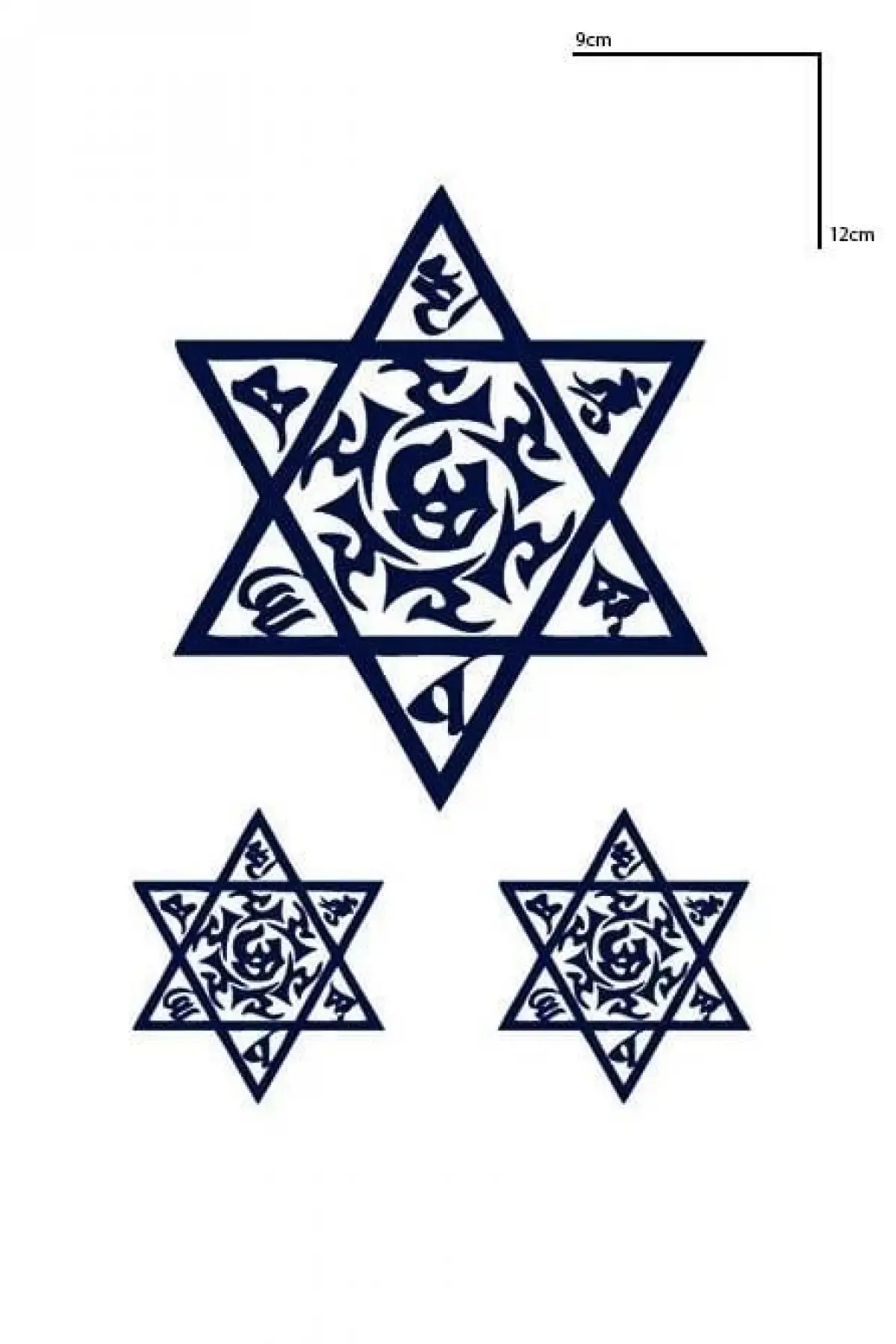 Yıldız Figürlü 12 Saat Sonra Kararan Geçici Mini Dövme Tattoo