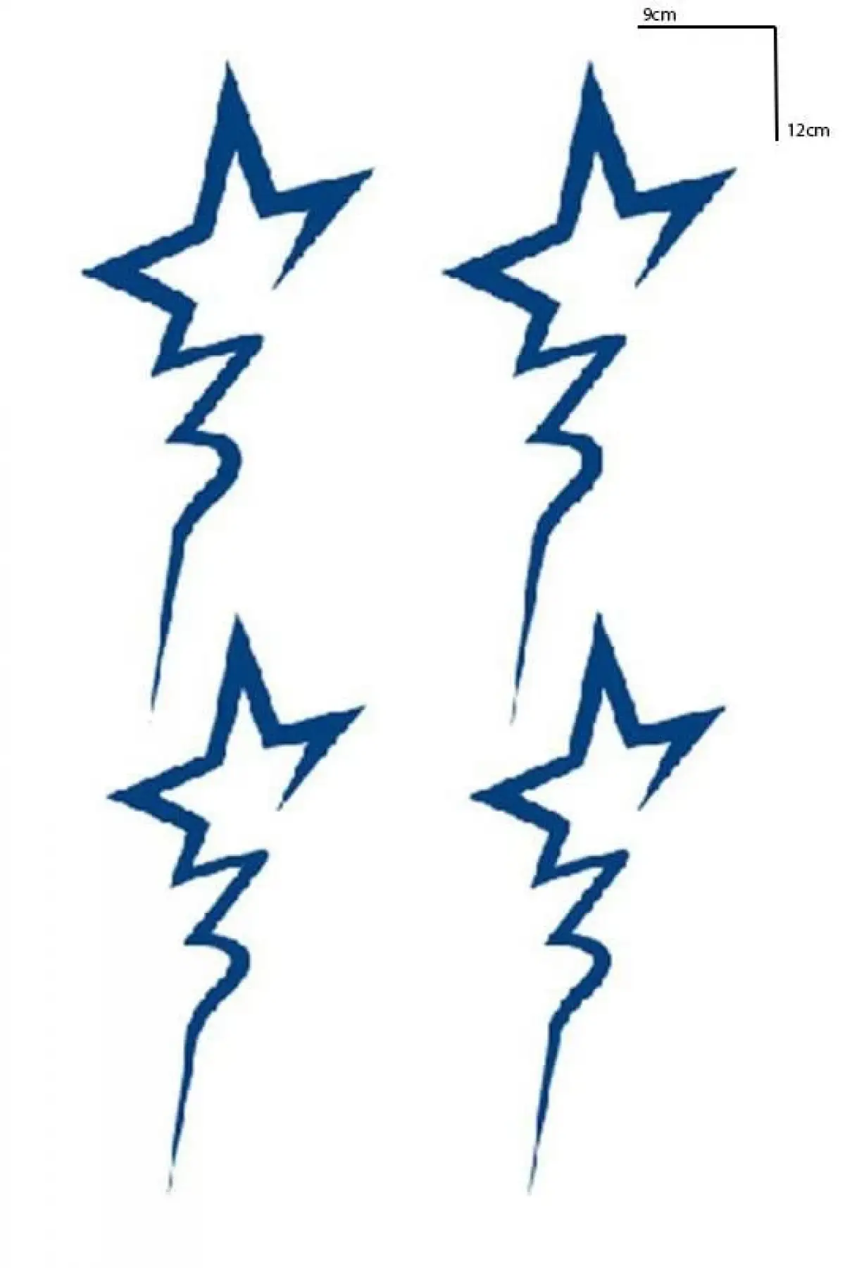 Yıldız Figürlü 12 Saat Sonra Kararan Geçici Mini Dövme Tattoo