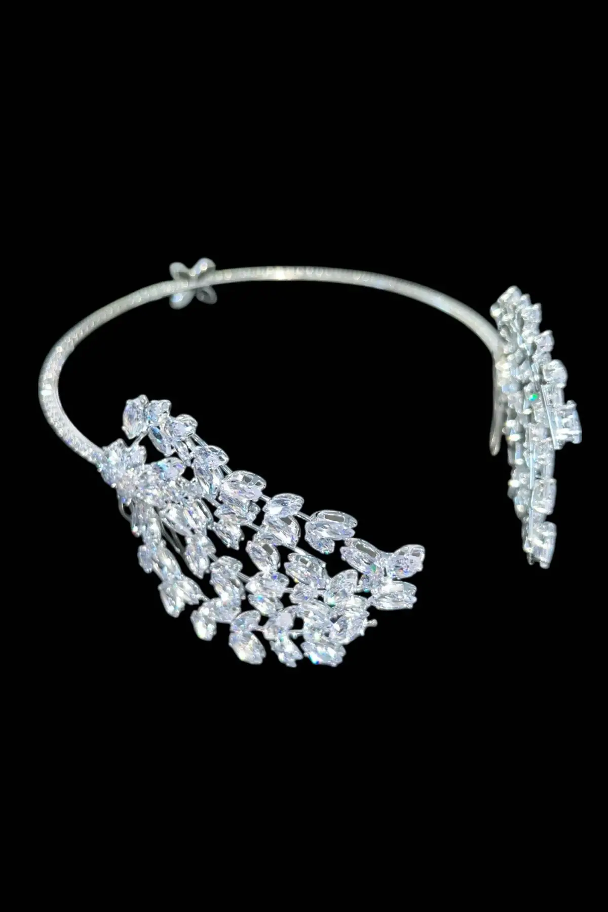 Zirkon Taşlı Gelin/Kına/Nişan/Söz Tasarım Saç Aksesuarı