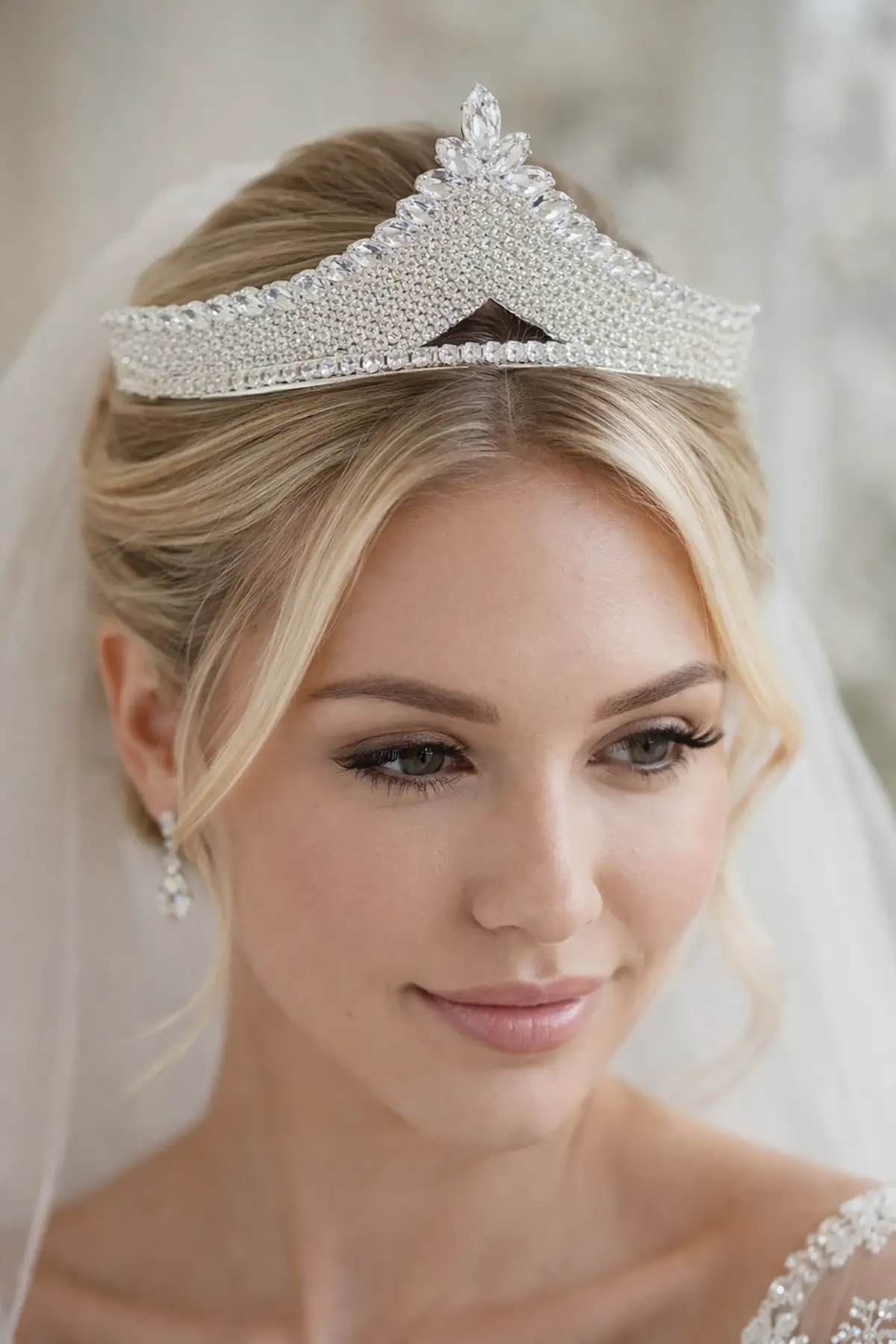 Zirkon Taşlı Gelin/Kına/Nişan/Söz Tasarım Taç