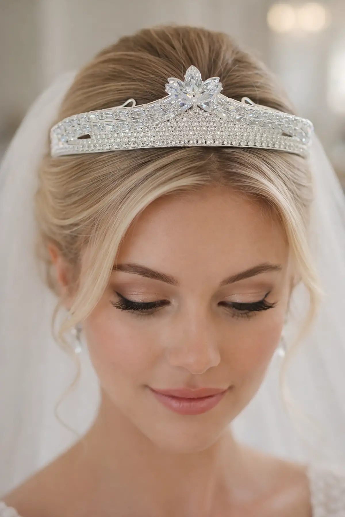 Zirkon Taşlı Gelin/Kına/Nişan/Söz Tasarım Taç