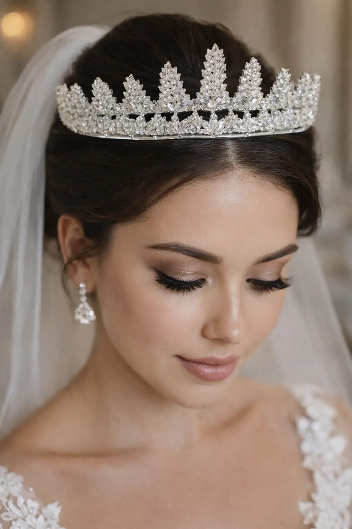 Zirkon Taşlı Gelin/Kına/Nişan/Söz Tasarım Taç