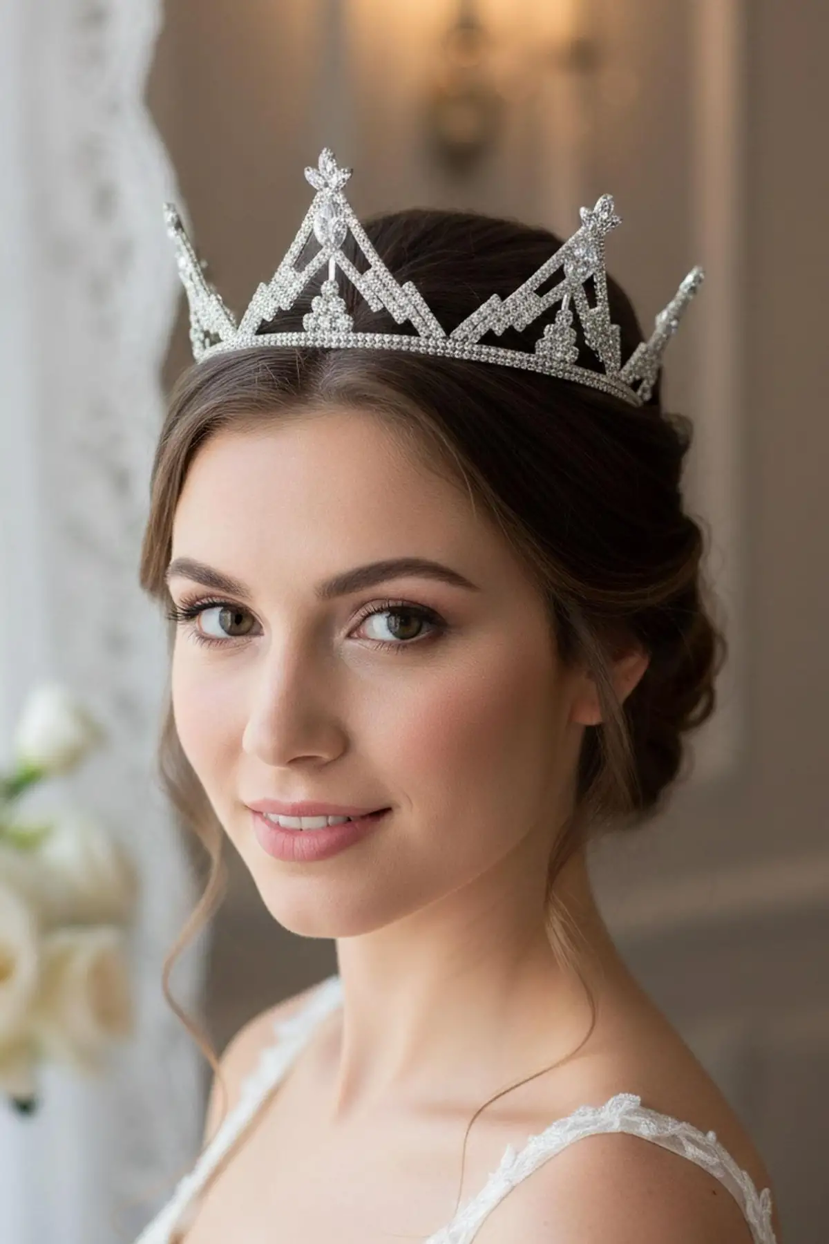 Zirkon Taşlı Gelin/Kına/Nişan/Söz Tasarım Taç