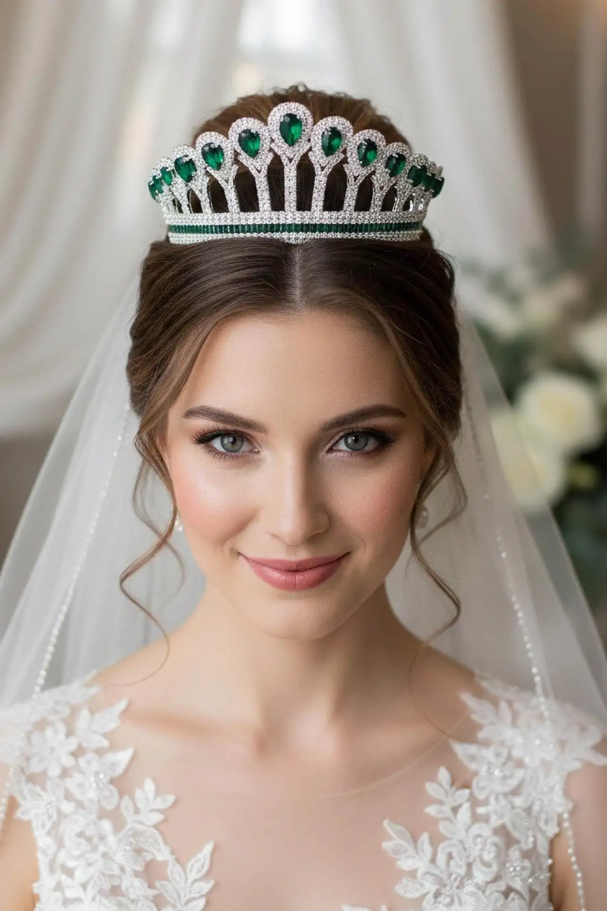 Zirkon Taşlı Gelin/Kına/Nişan/Söz Tasarım Taç