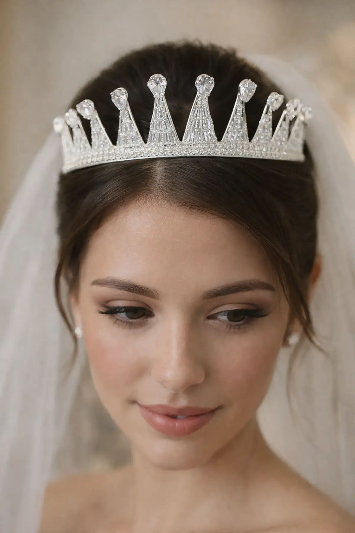 Zirkon Taşlı Gelin/Kına/Nişan/Söz Tasarım Taç