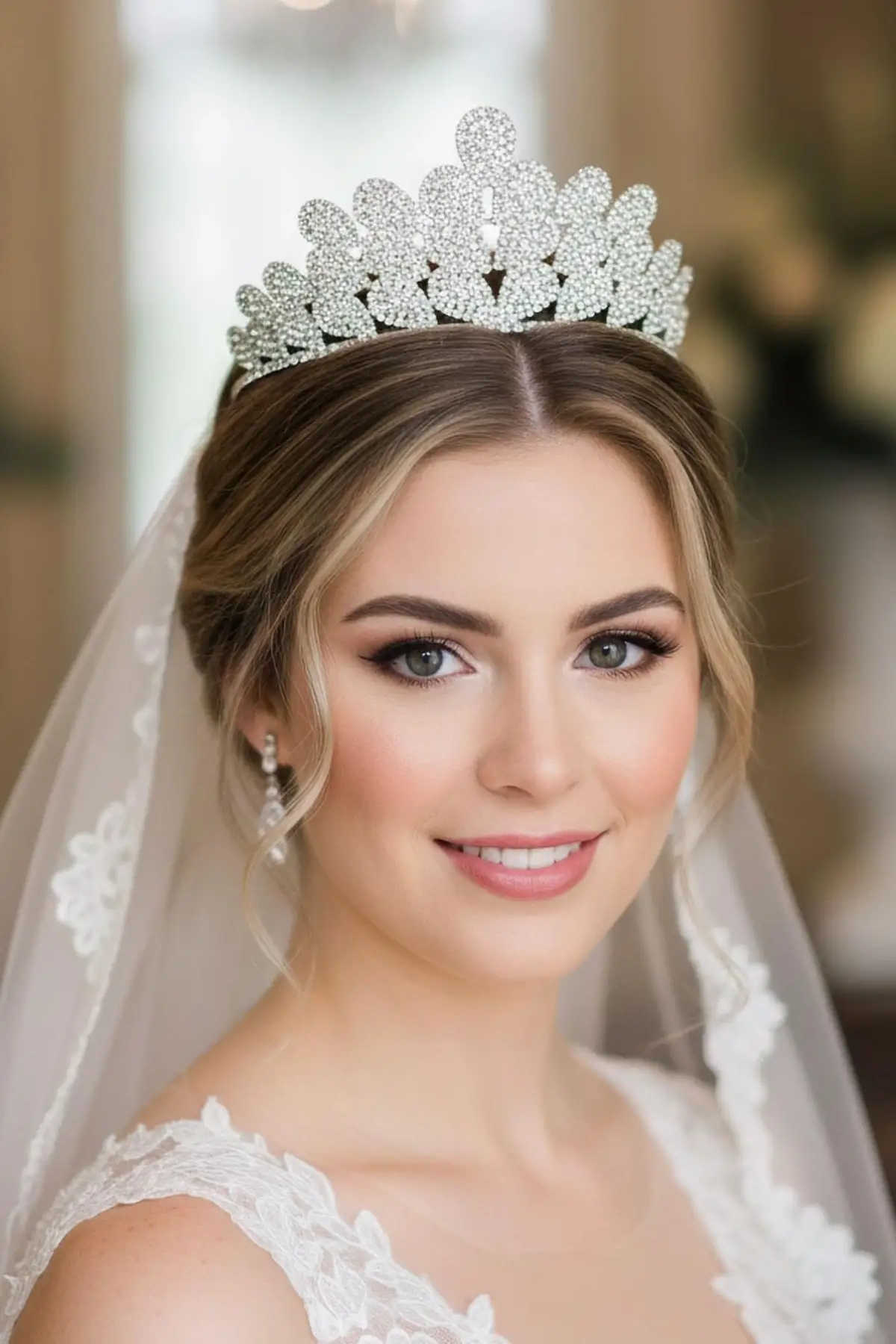 Zirkon Taşlı Gelin/Kına/Nişan/Söz Tasarım Taç