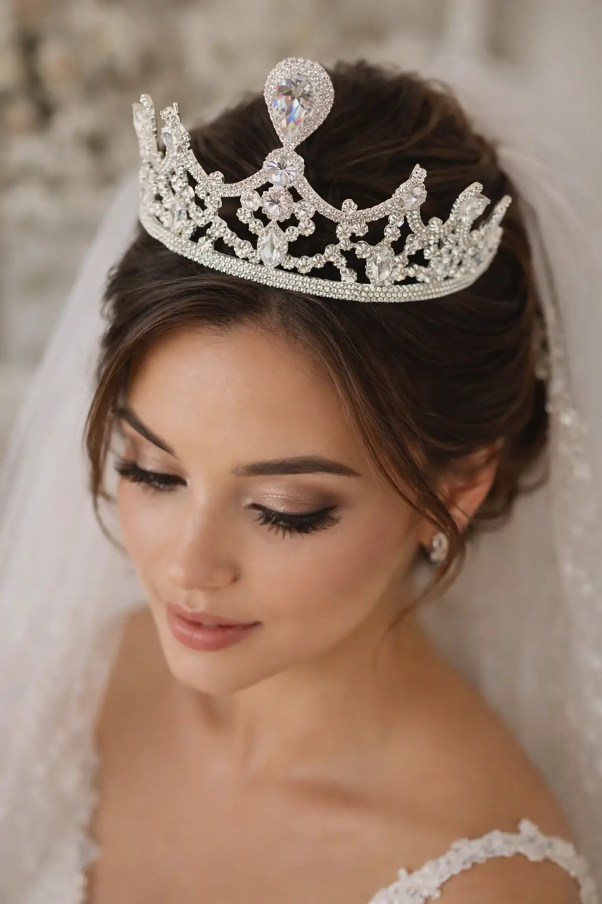 Zirkon Taşlı Gelin/Kına/Nişan/Söz Tasarım Taç