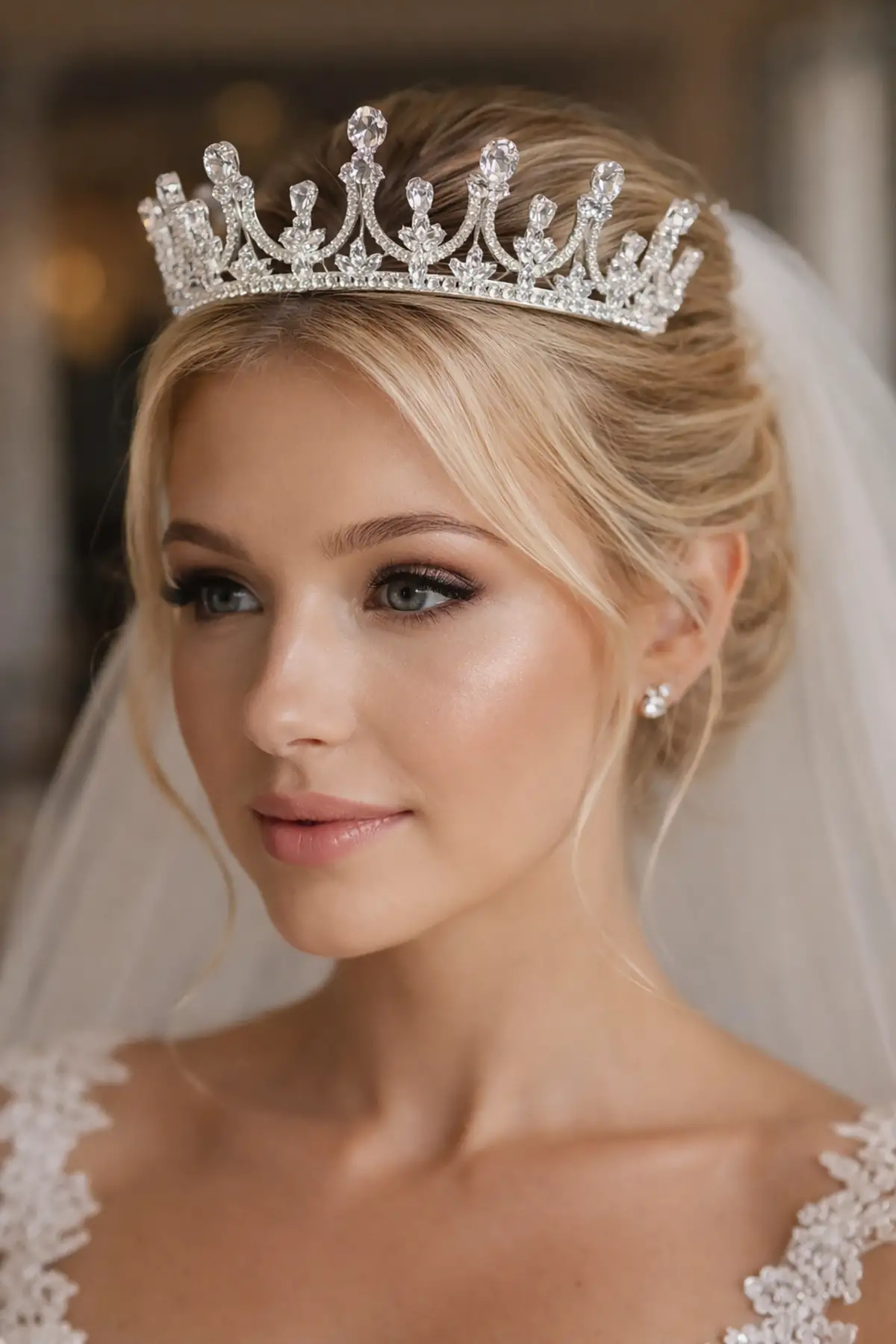 Zirkon Taşlı Gelin/Kına/Nişan/Söz Tasarım Taç