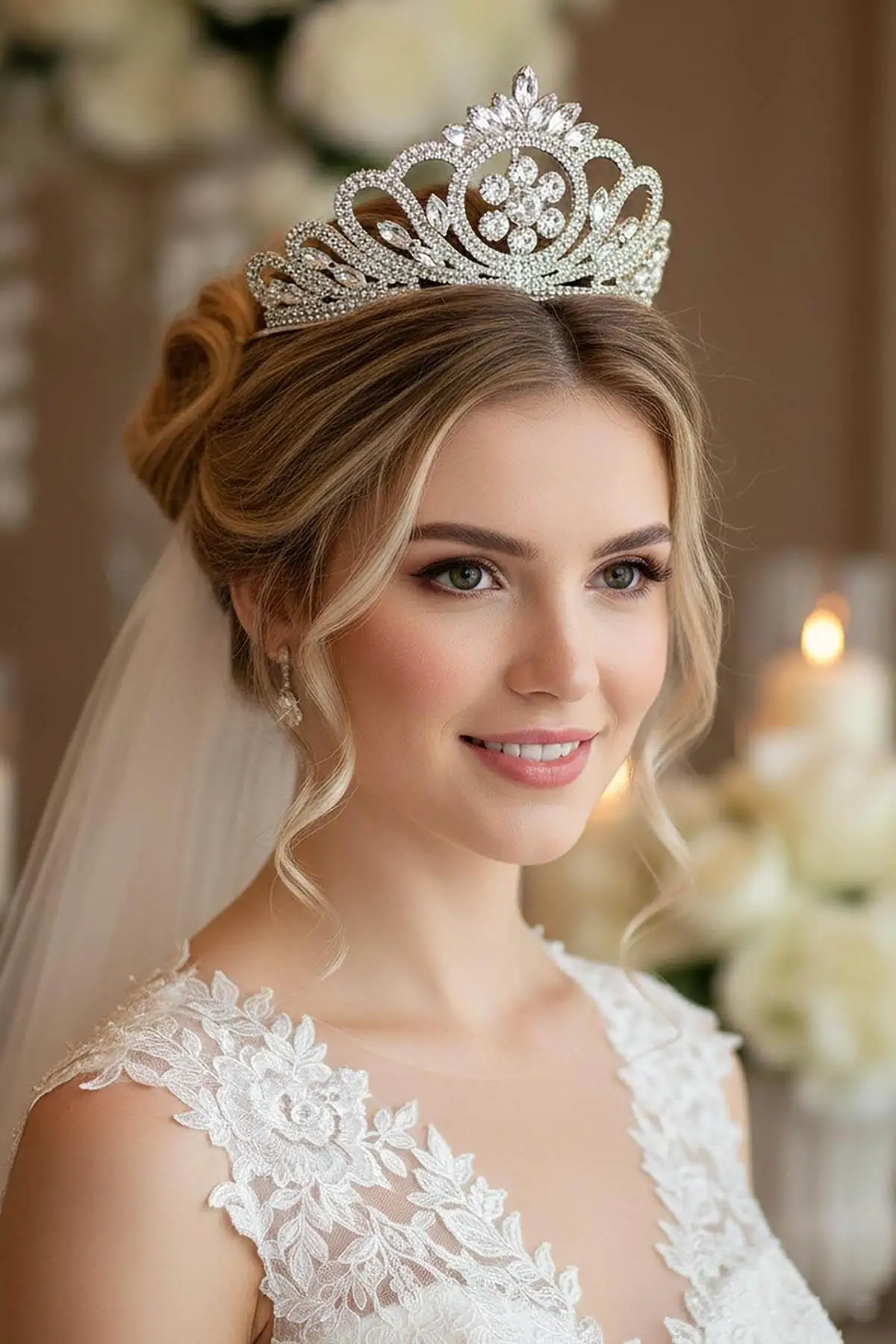 Zirkon Taşlı Gelin/Kına/Nişan/Söz Tasarım Taç