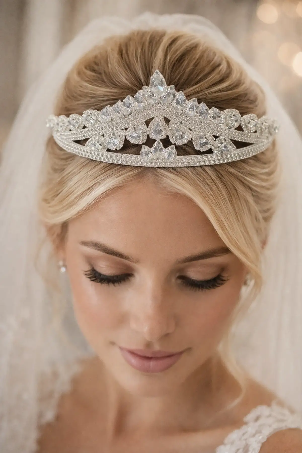 Zirkon Taşlı Gelin/Kına/Nişan/Söz Tasarım Taç