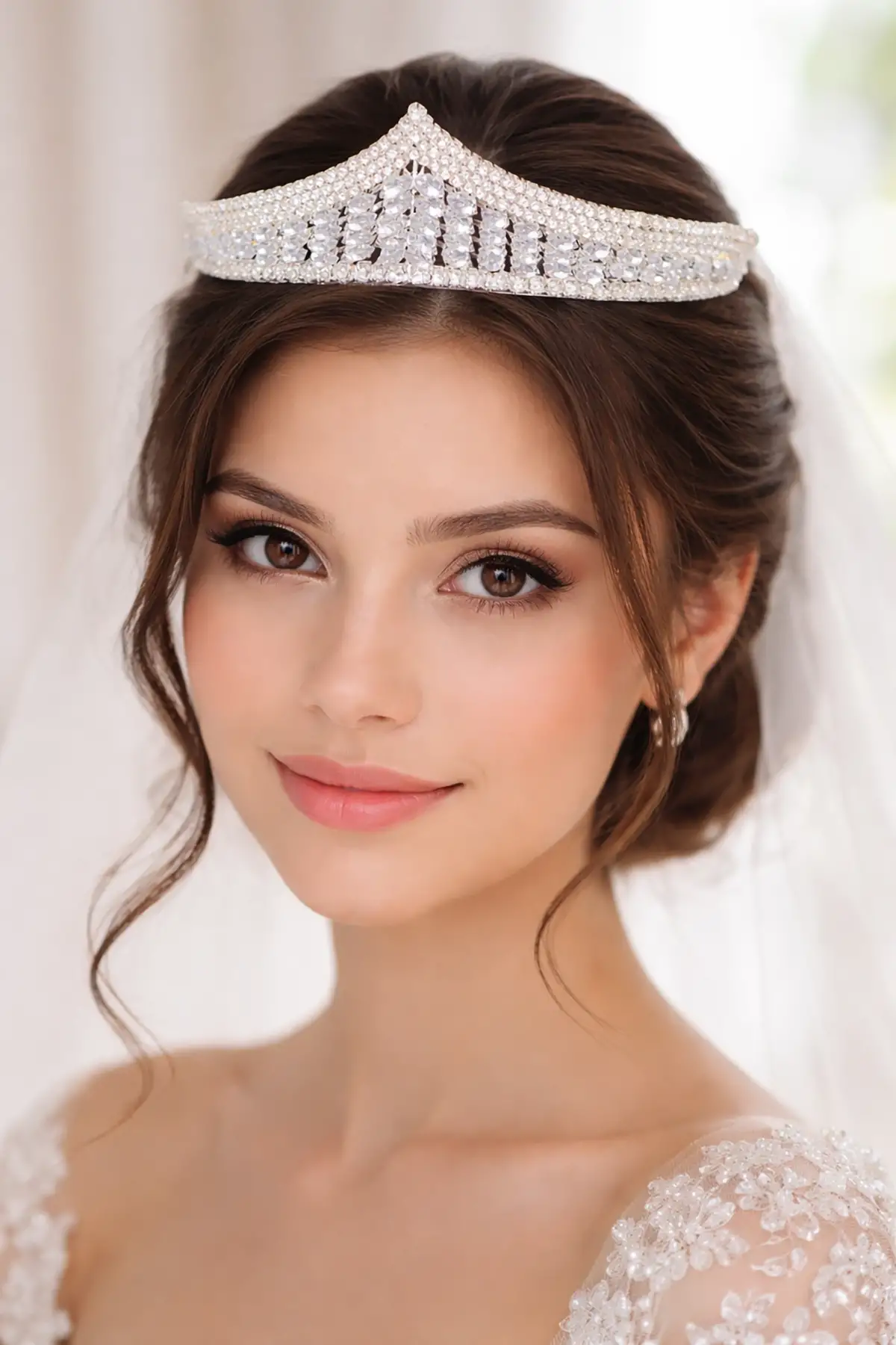 Zirkon Taşlı Gelin/Kına/Nişan/Söz Tasarım Taç