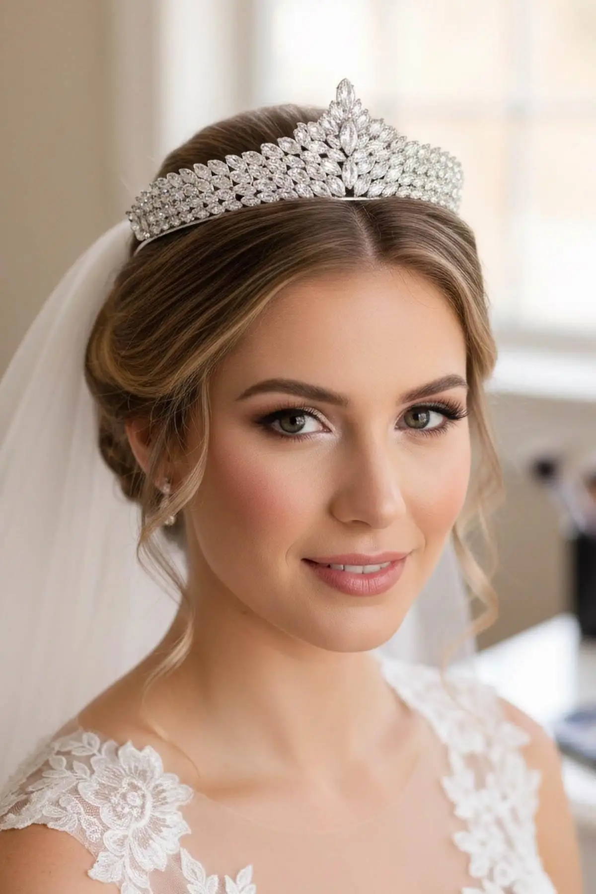 Zirkon Taşlı Gelin/Kına/Nişan/Söz Tasarım Taç