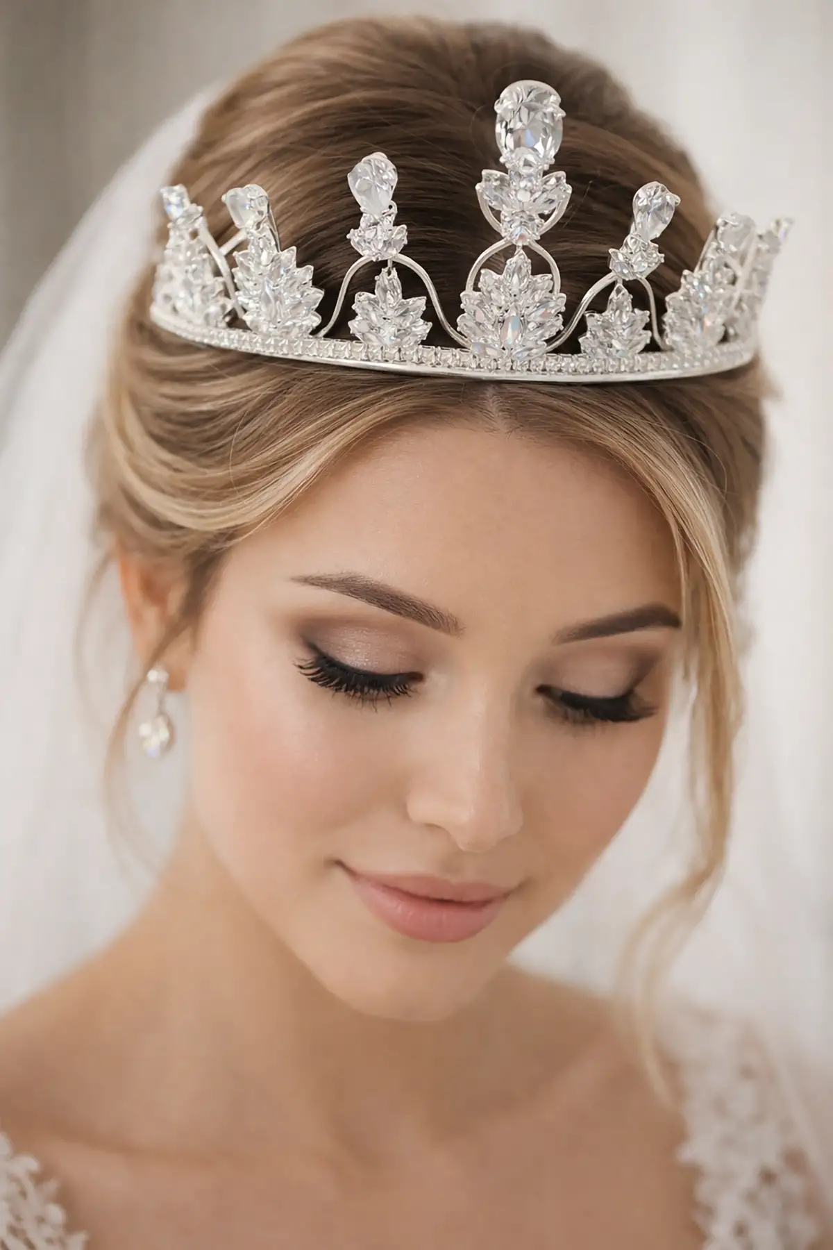 Zirkon Taşlı Gelin/Kına/Nişan/Söz Tasarım Taç