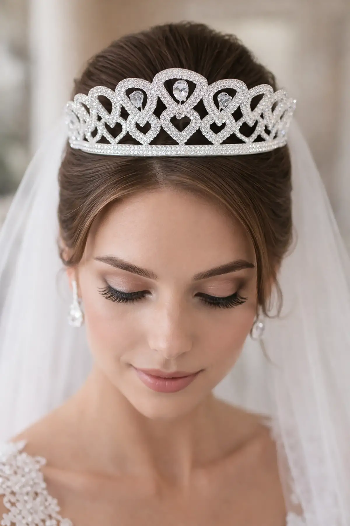 Zirkon Taşlı Gelin/Kına/Nişan/Söz Tasarım Taç