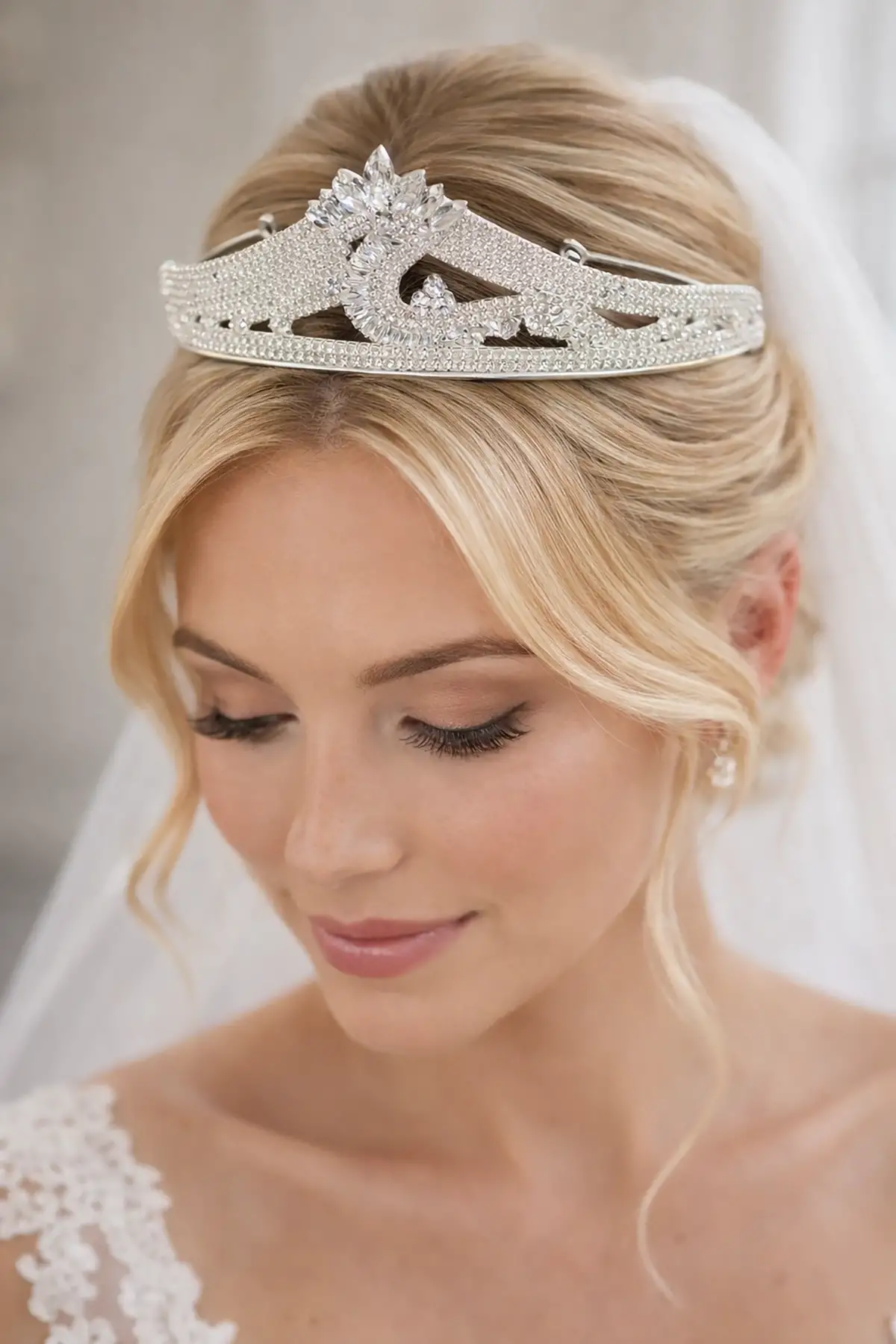 Zirkon Taşlı Gelin/Kına/Nişan/Söz Tasarım Taç