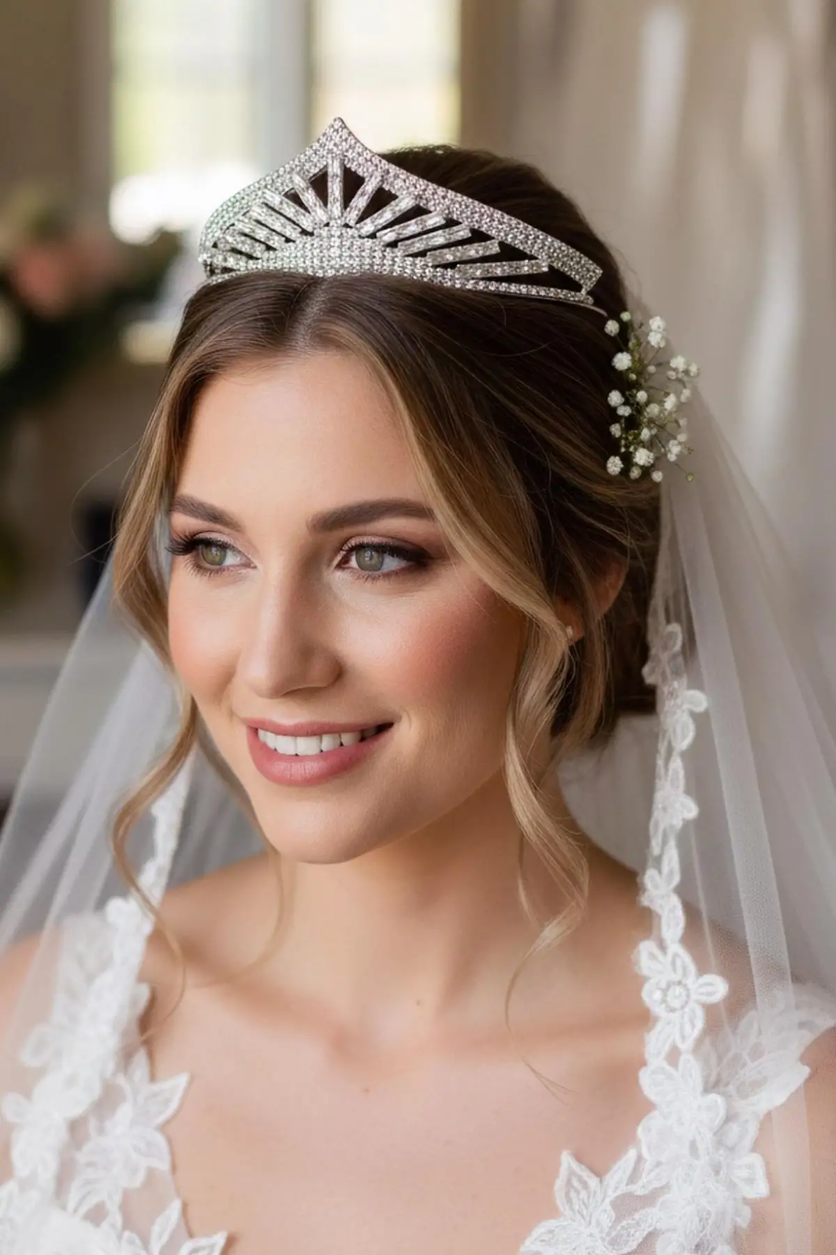 Zirkon Taşlı Gelin/Kına/Nişan/Söz Tasarım Taç