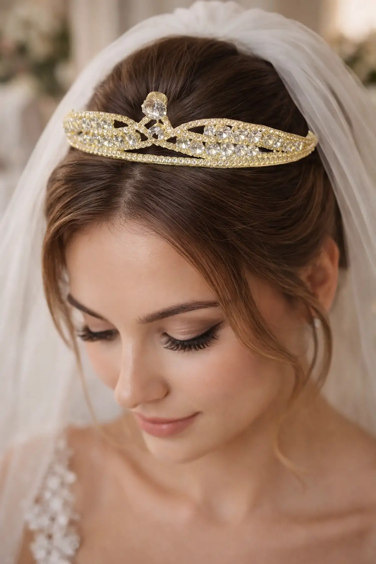 Zirkon Taşlı Gelin/Kına/Nişan/Söz Tasarım Taç