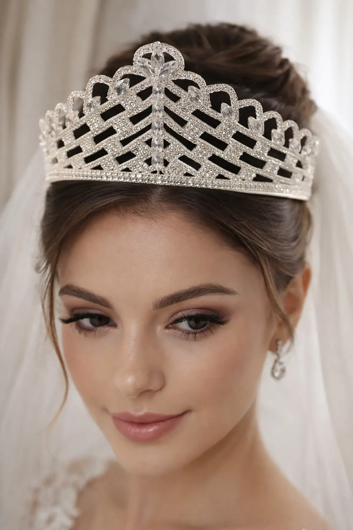 Zirkon Taşlı Gelin/Kına/Nişan/Söz Tasarım Taç