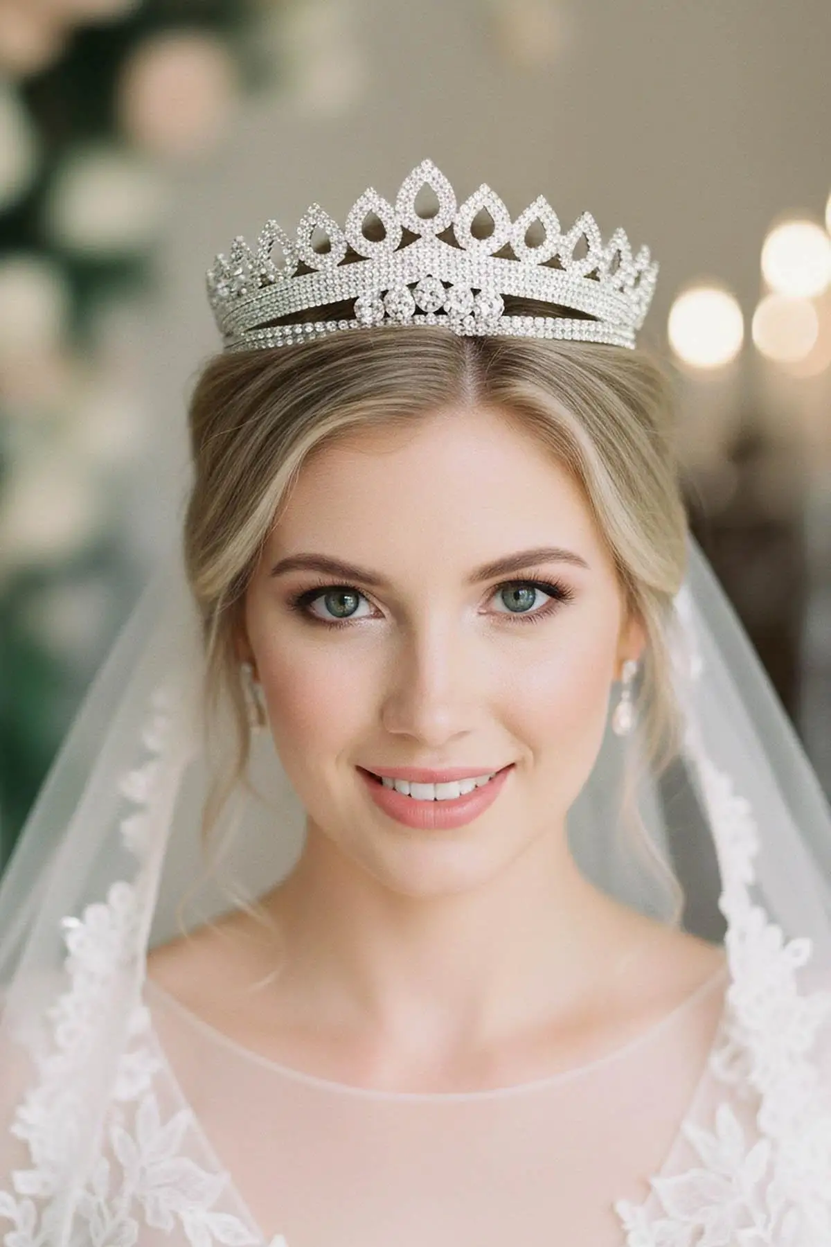 Zirkon Taşlı Gelin/Kına/Nişan/Söz Tasarım Taç