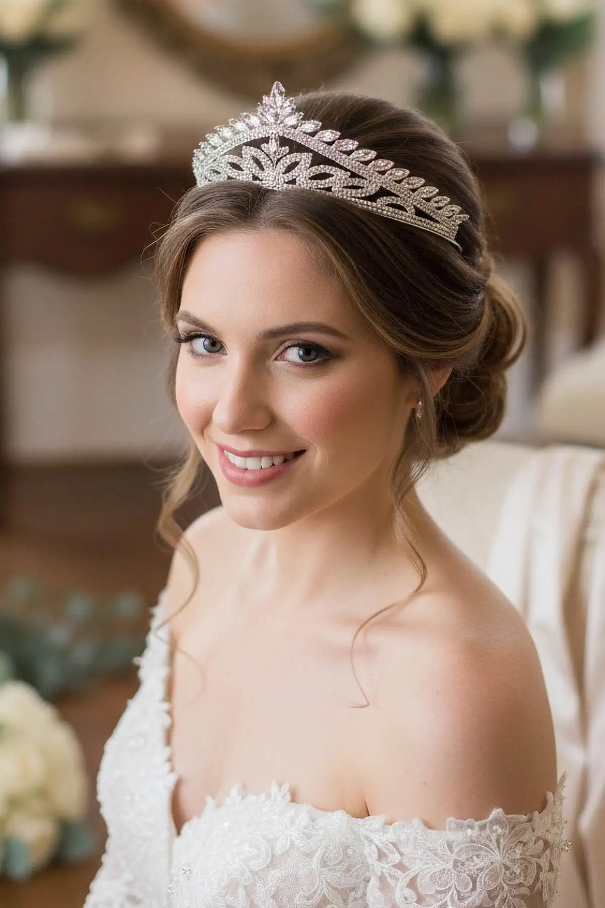 Zirkon Taşlı Gelin/Kına/Nişan/Söz Tasarım Taç