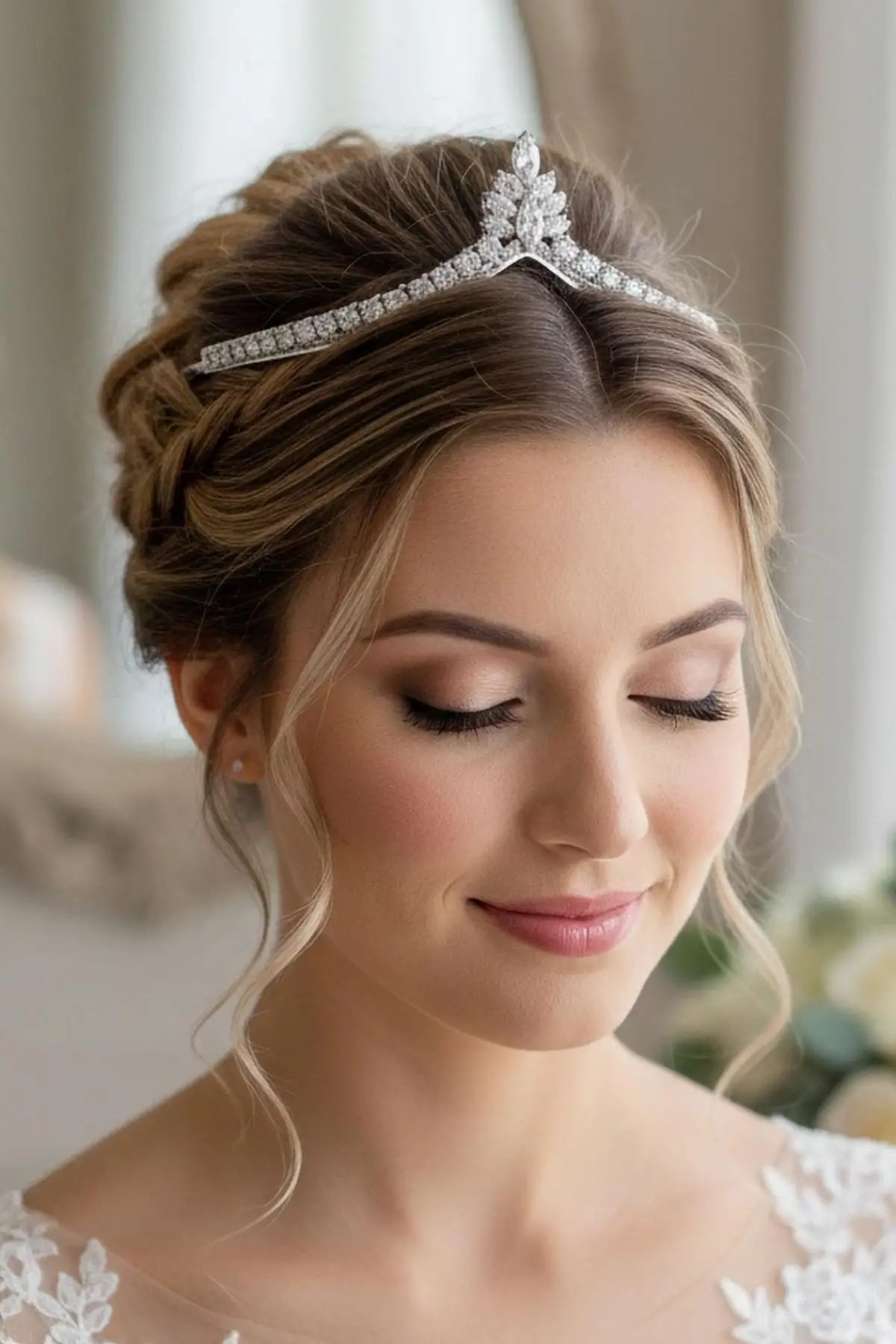 Zirkon Taşlı Gelin/Kına/Nişan/Söz Tasarım Taç