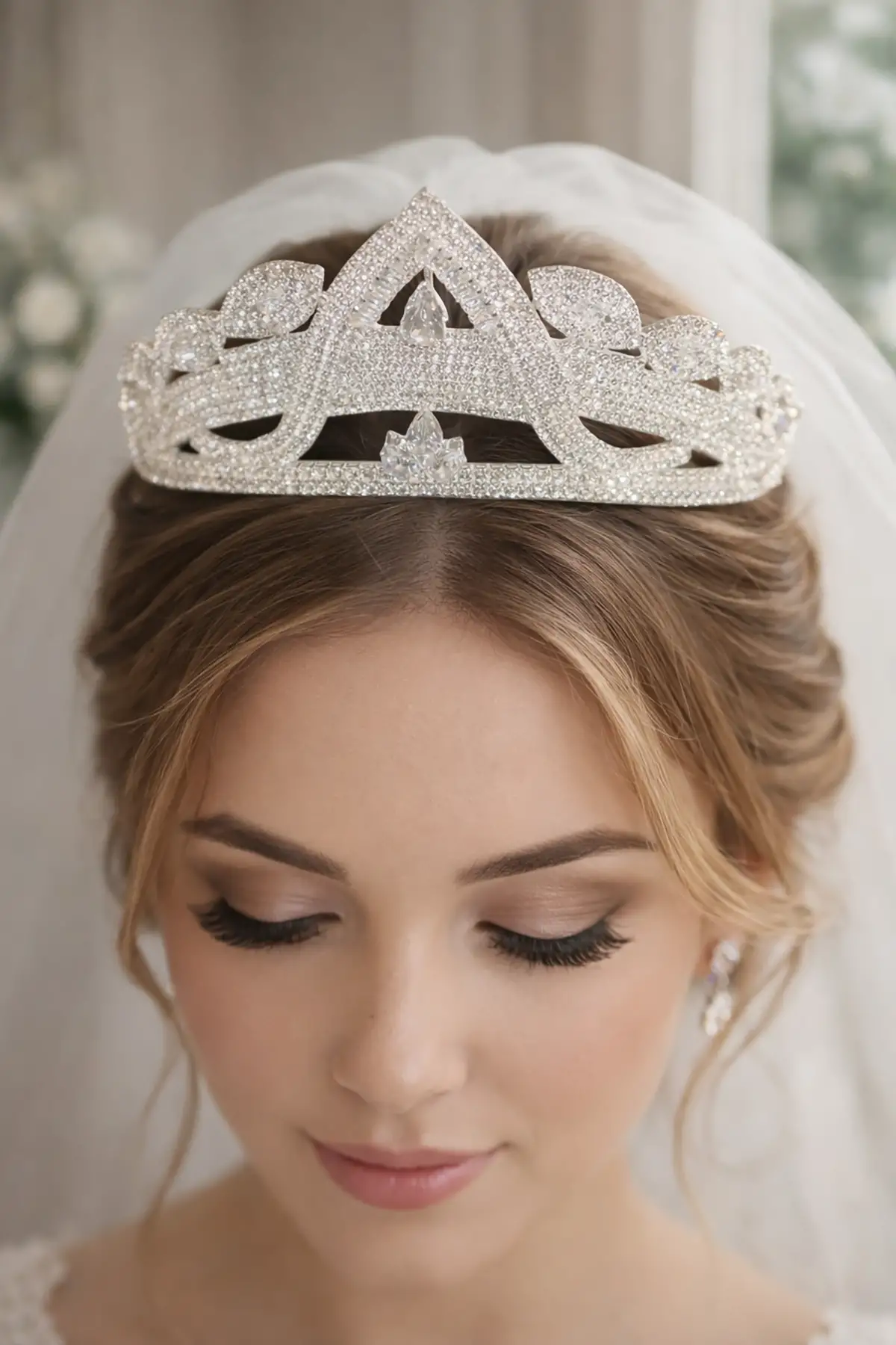 Zirkon Taşlı Gelin/Kına/Nişan/Söz Tasarım Taç