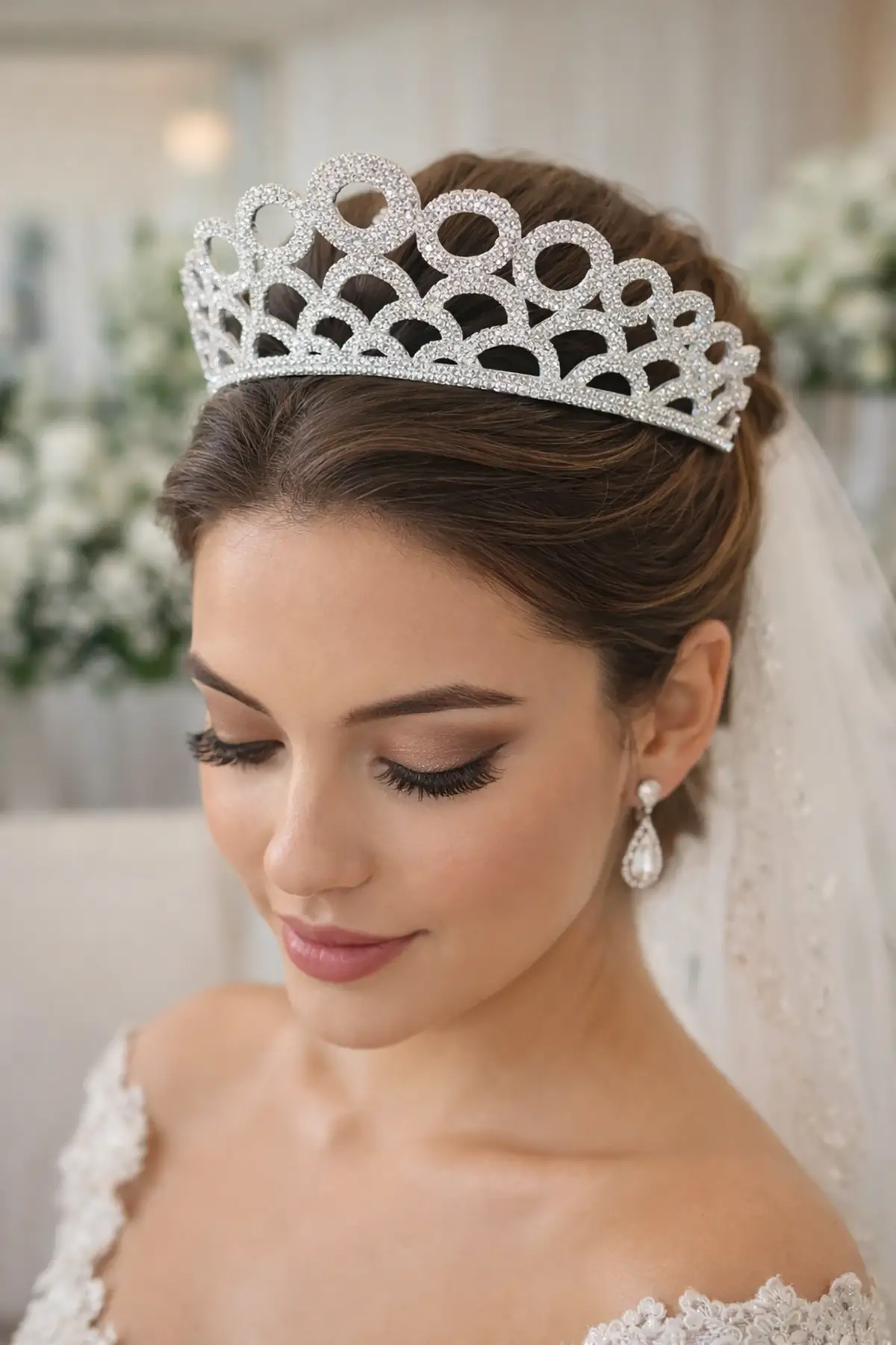 Zirkon Taşlı Gelin/Kına/Nişan/Söz Tasarım Taç