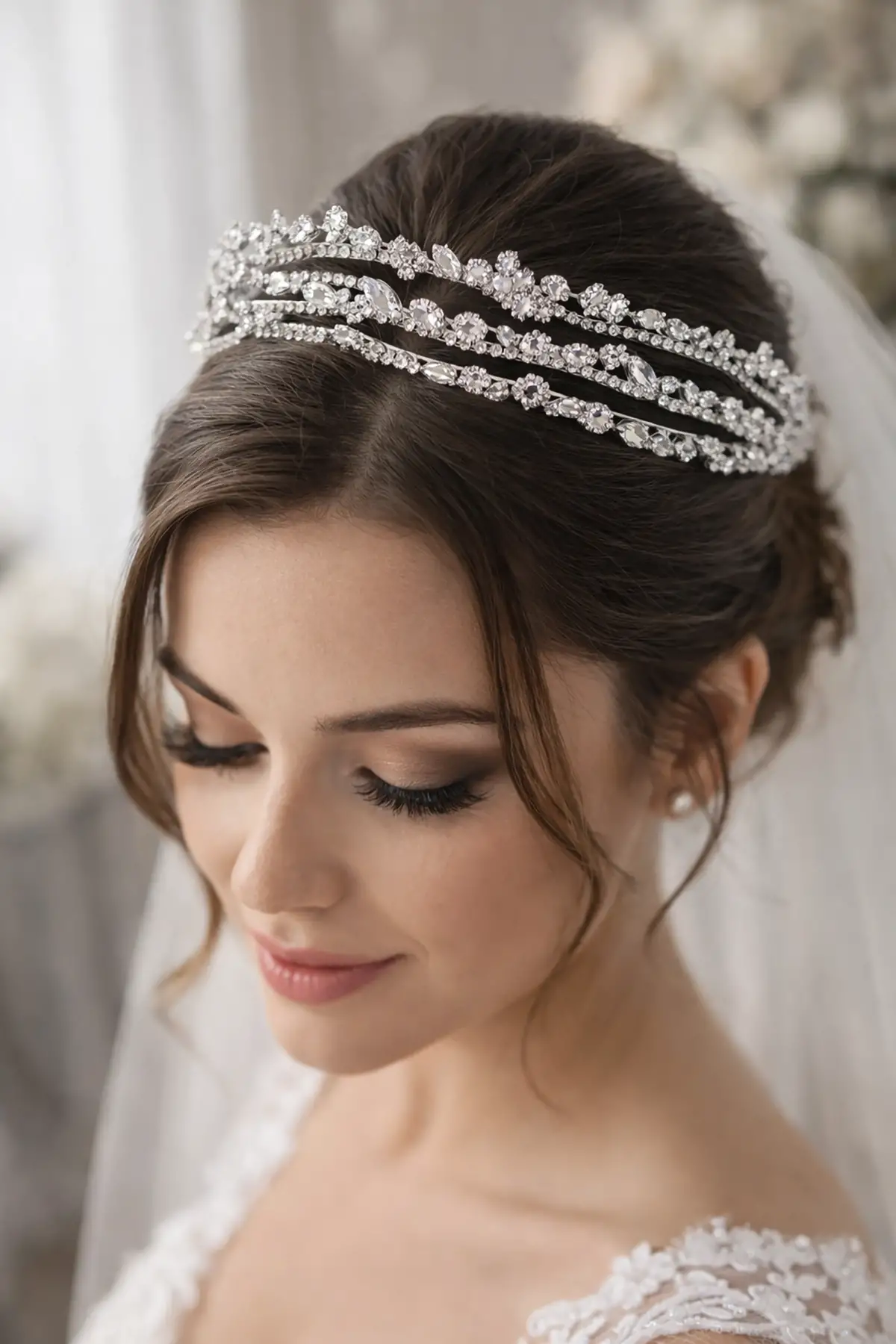 Zirkon Taşlı Gelin/Kına/Nişan/Söz Tasarım Taç