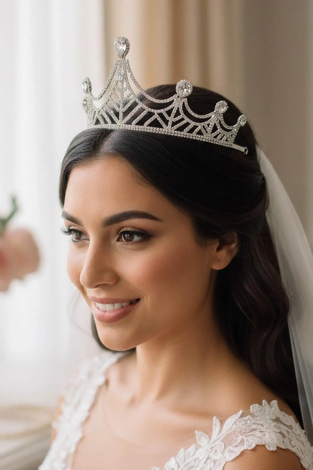 Zirkon Taşlı Gelin/Kına/Nişan/Söz Tasarım Taç