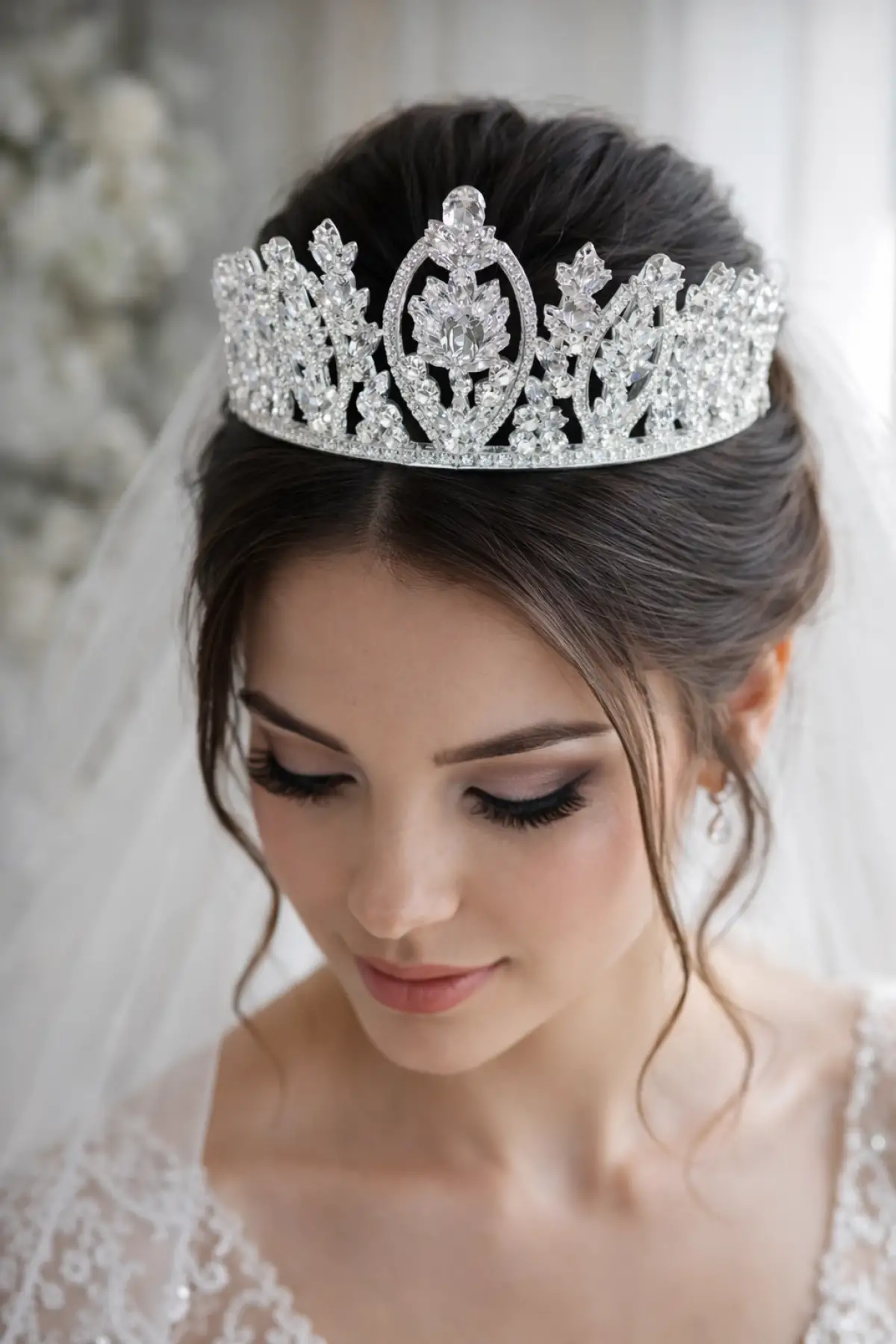 Zirkon Taşlı Gelin/Kına/Nişan/Söz Tasarım Taç