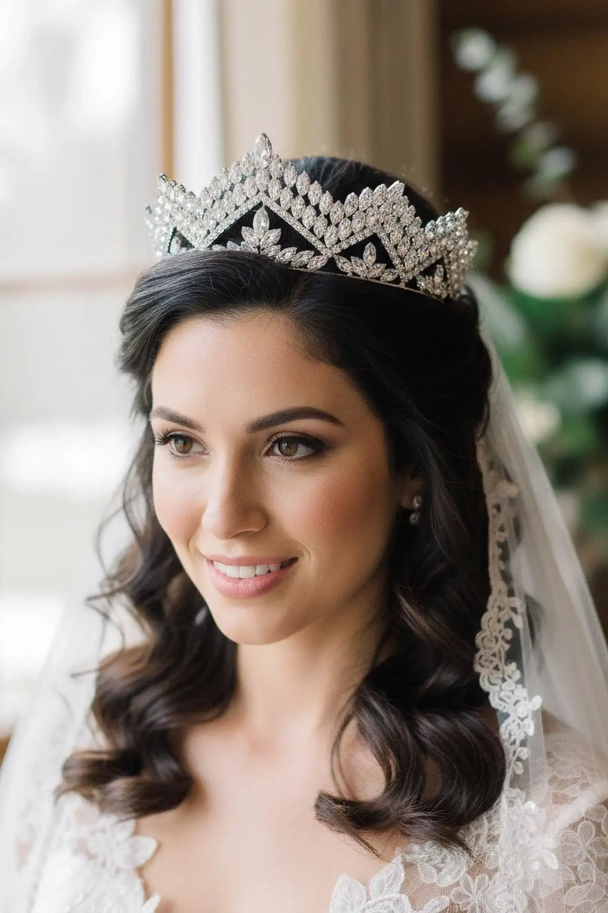 Zirkon Taşlı Gelin/Kına/Nişan/Söz Tasarım Taç