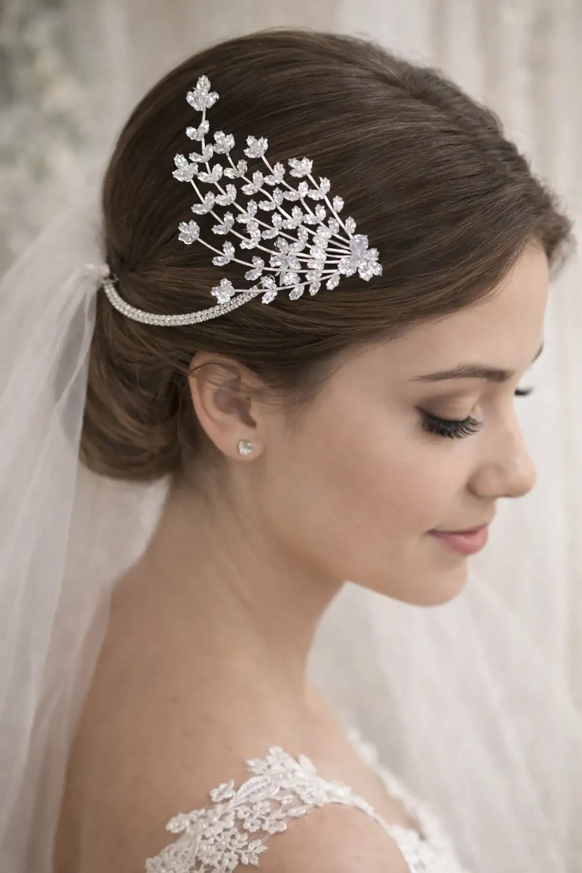 Zirkon Taşlı Gelin/Kına/Nişan/Söz Tasarım Taç