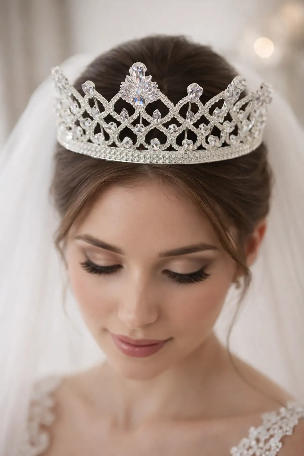 Zirkon Taşlı Gelin/Kına/Nişan/Söz Tasarım Taç