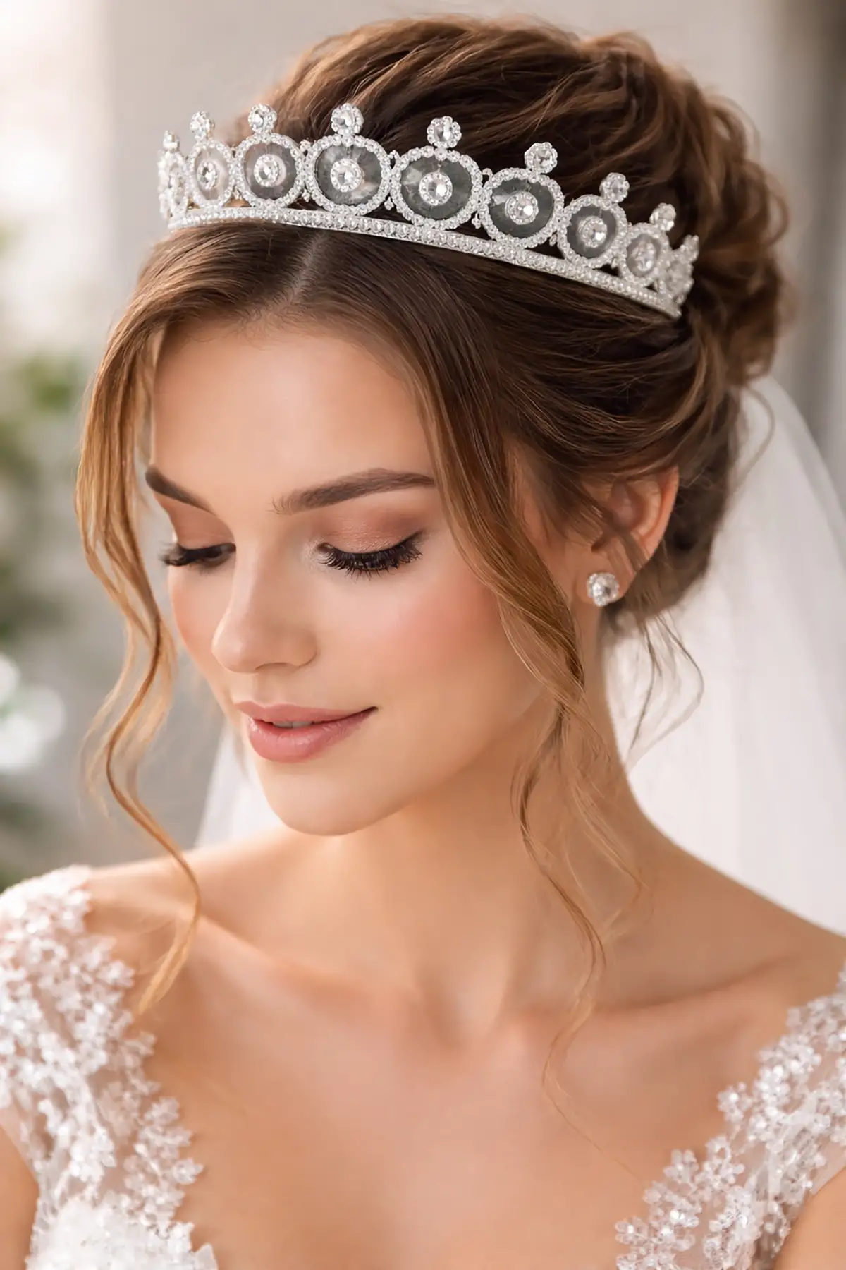 Zirkon Taşlı Gelin/Kına/Nişan/Söz Tasarım Taç