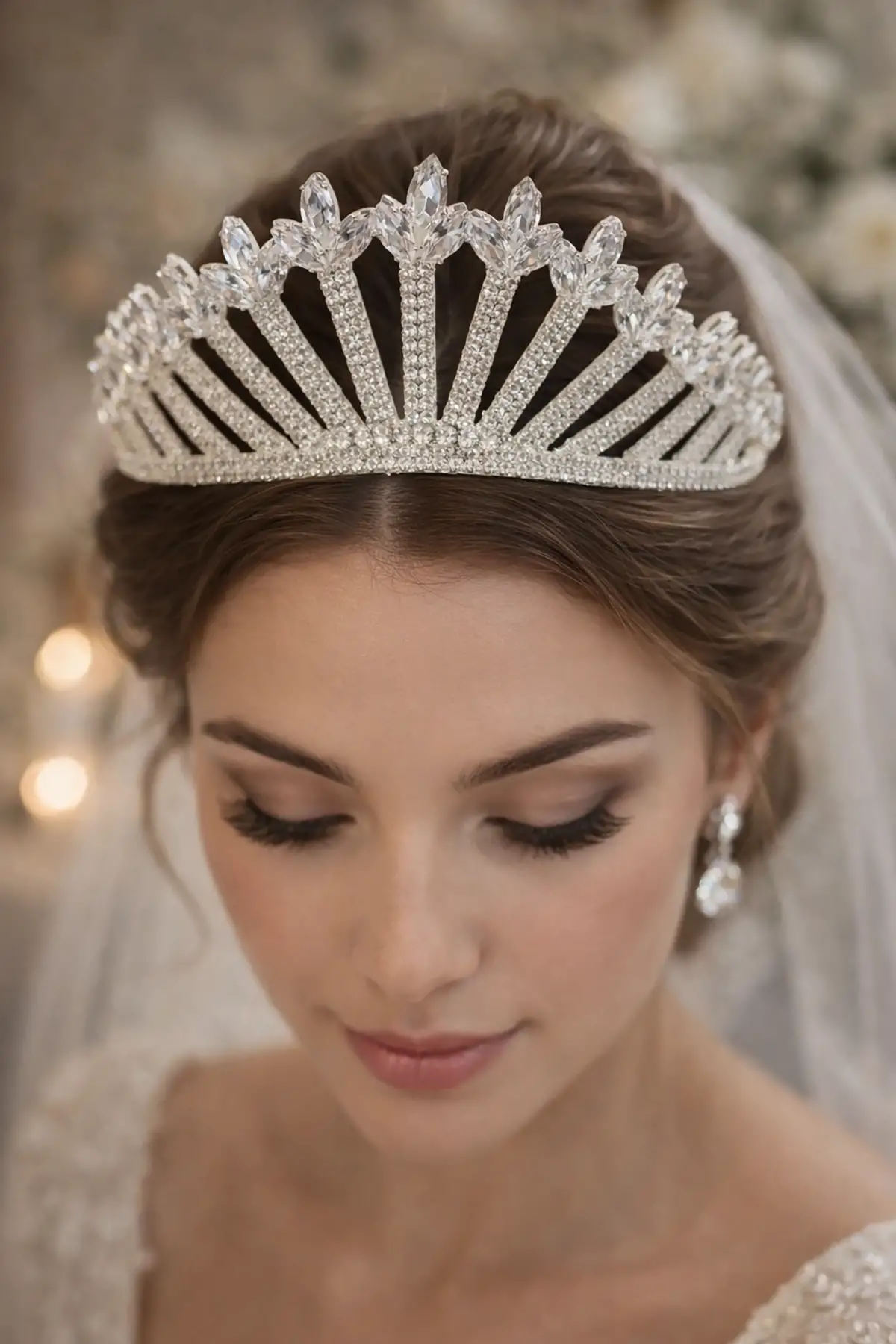 Zirkon Taşlı Gelin/Kına/Nişan/Söz Tasarım Taç