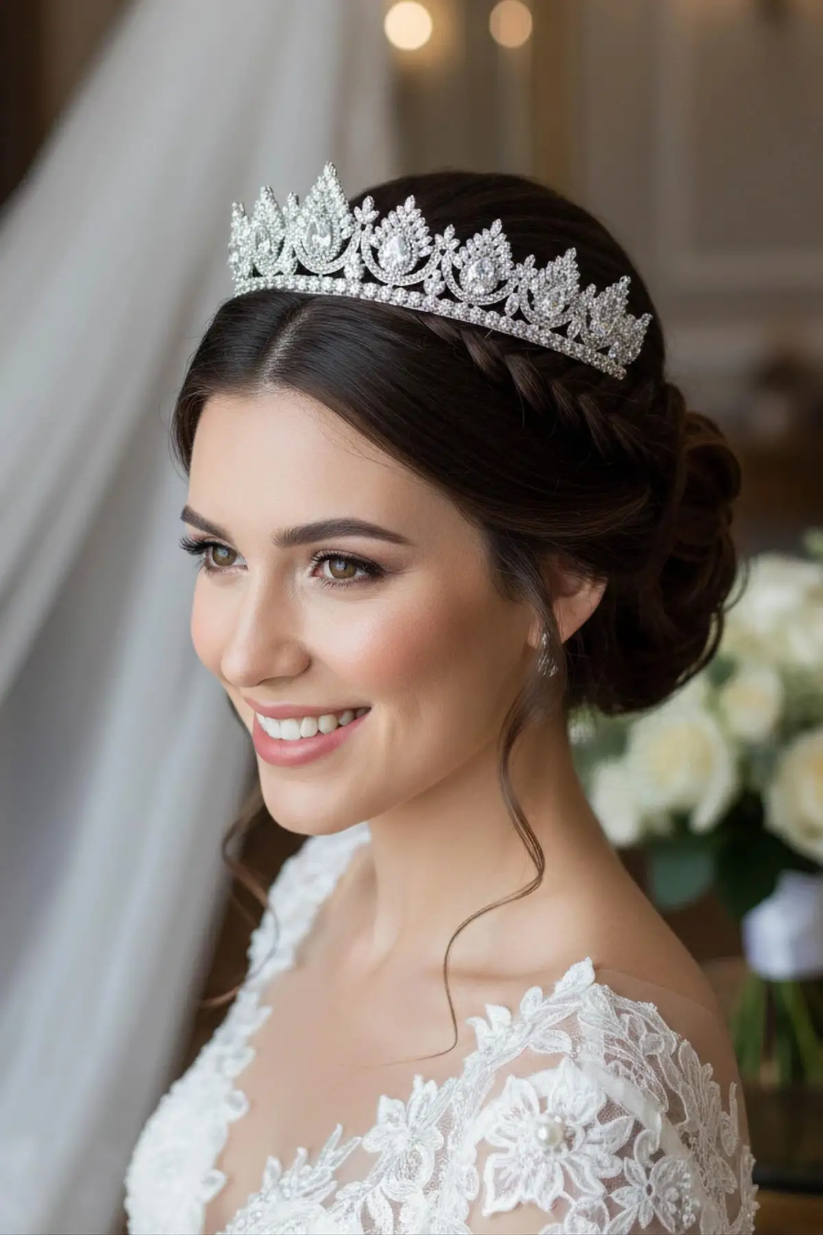 Zirkon Taşlı Gelin/Kına/Nişan/Söz Tasarım Taç