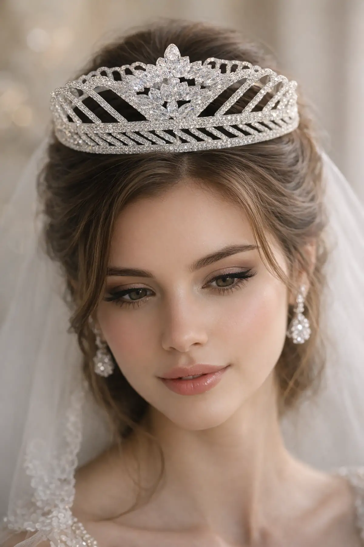 Zirkon Taşlı Gelin/Kına/Nişan/Söz Tasarım Taç