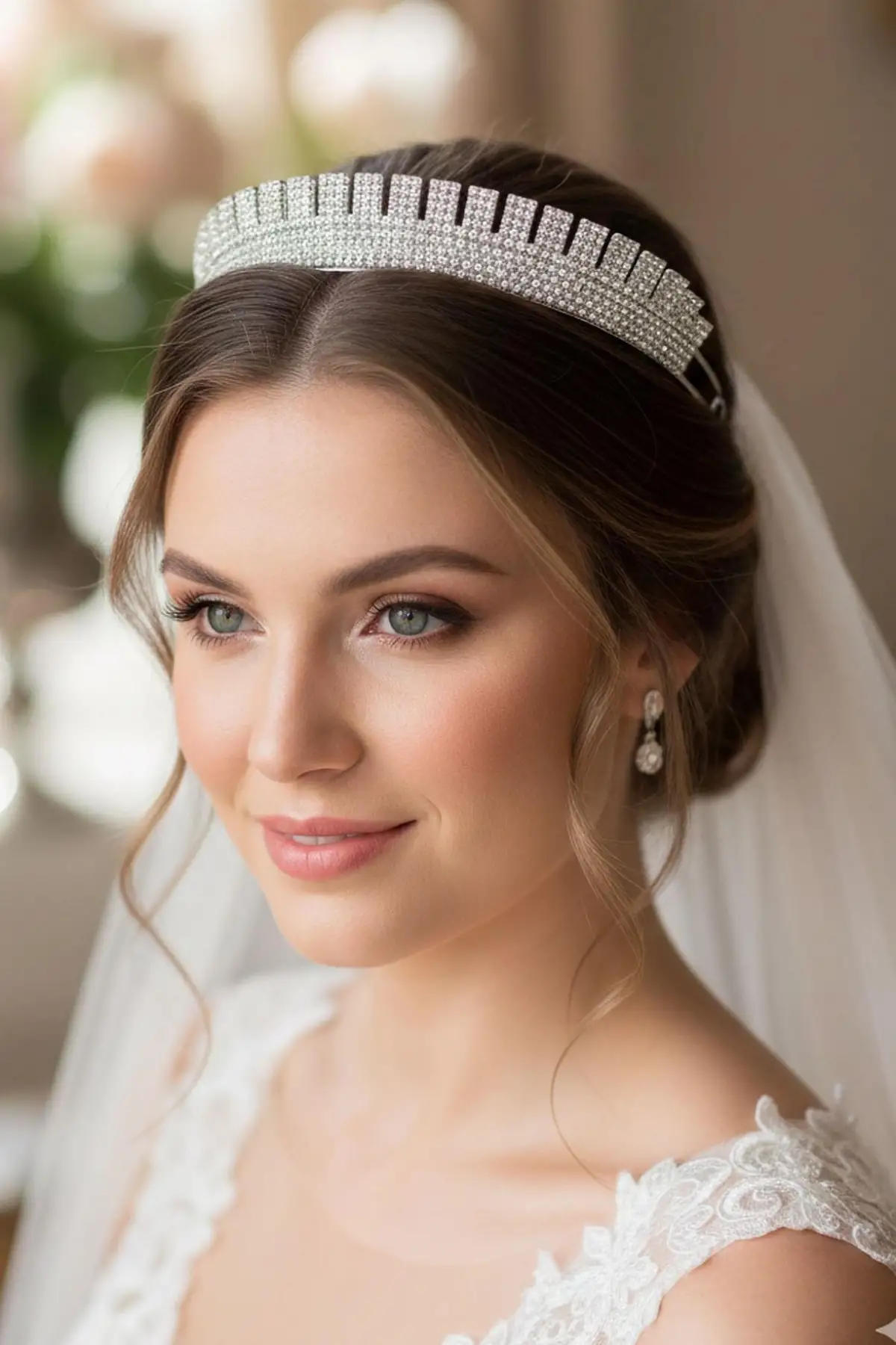 Zirkon Taşlı Gelin/Kına/Nişan/Söz Tasarım Taç