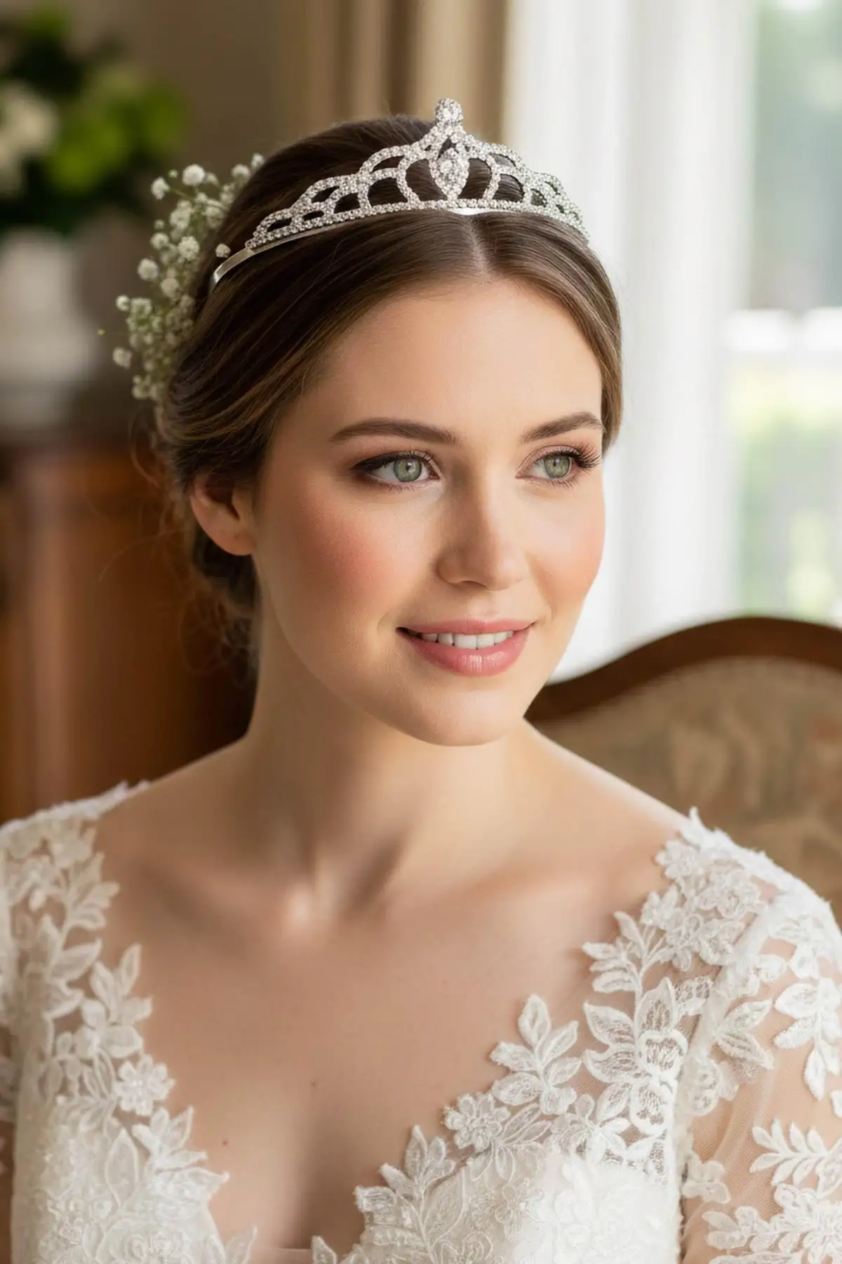 Zirkon Taşlı Gelin/Kına/Nişan/Söz Tasarım Taç