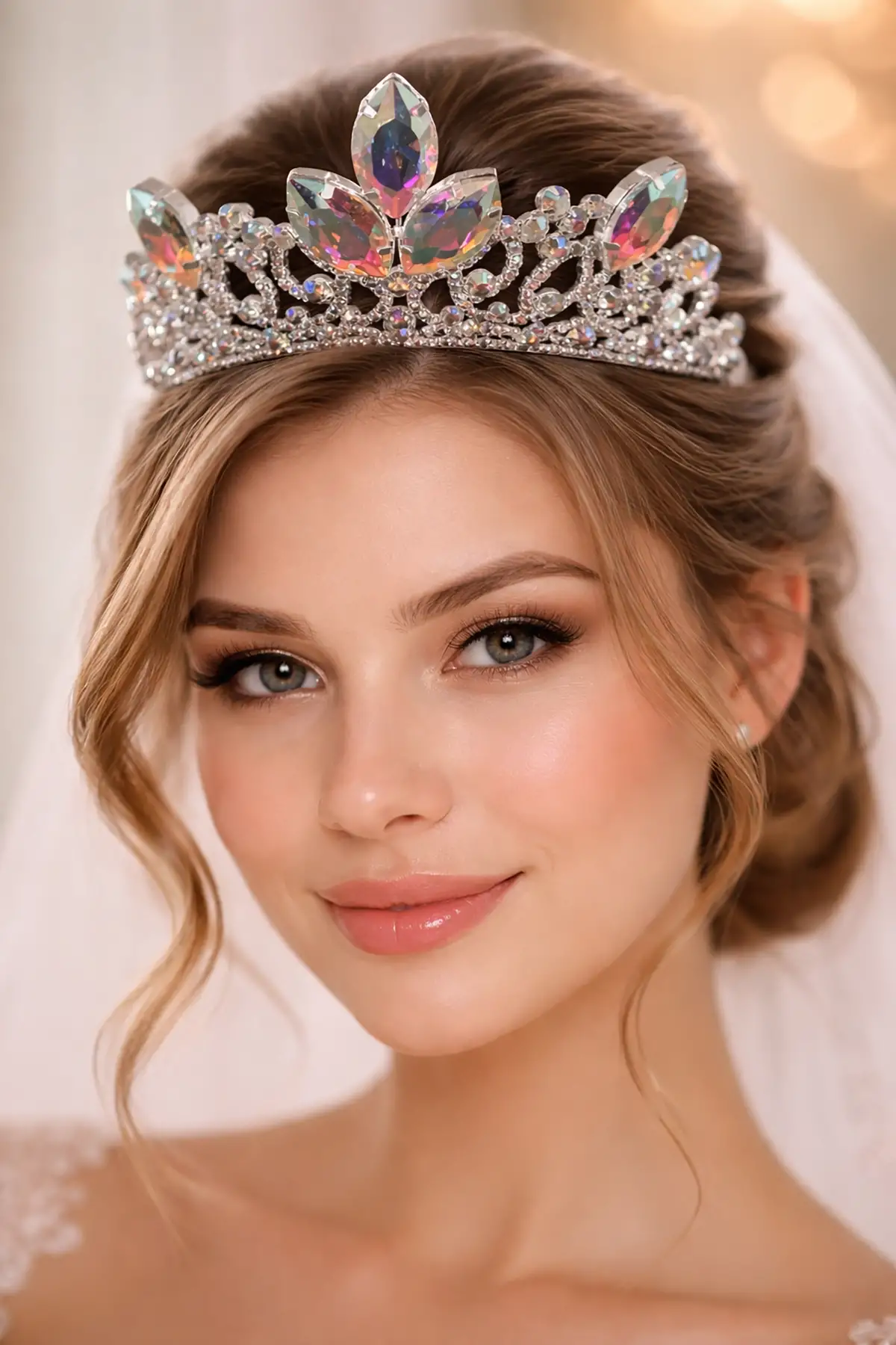 Zirkon Taşlı Gelin/Kına/Nişan/Söz Tasarım Taç