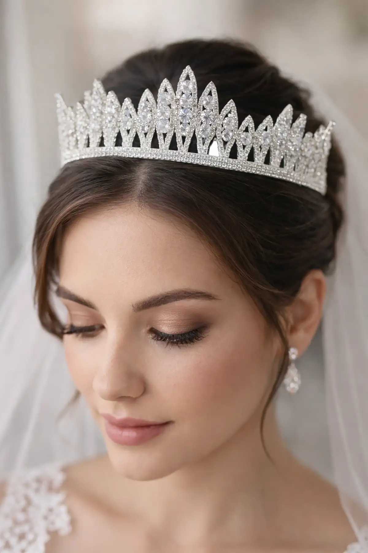 Zirkon Taşlı Gelin/Kına/Nişan/Söz Tasarım Taç