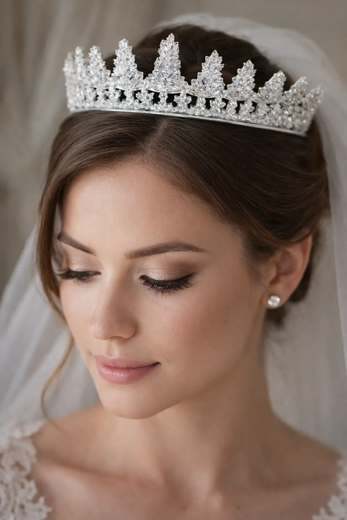 Zirkon Taşlı Gelin/Kına/Nişan/Söz Tasarım Taç