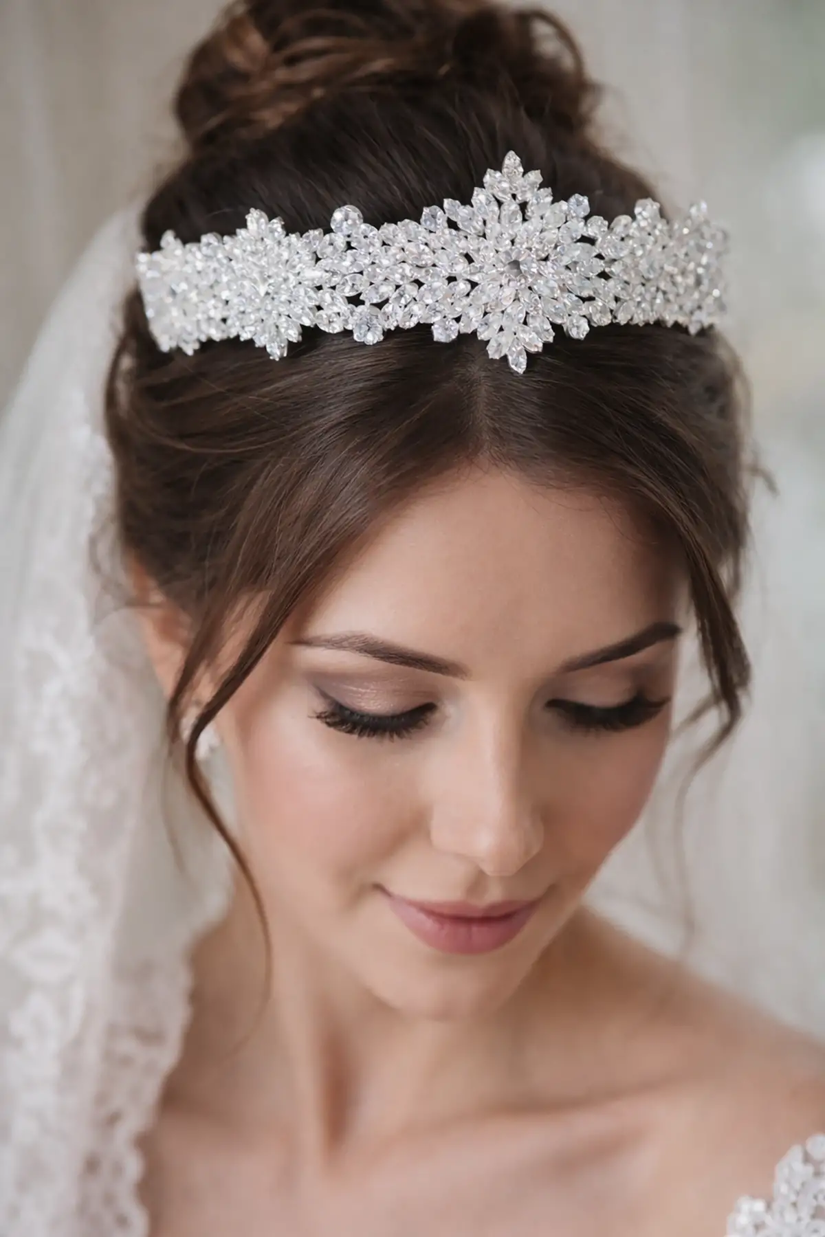 Zirkon Taşlı Gelin/Kına/Nişan/Söz Tasarım Taç