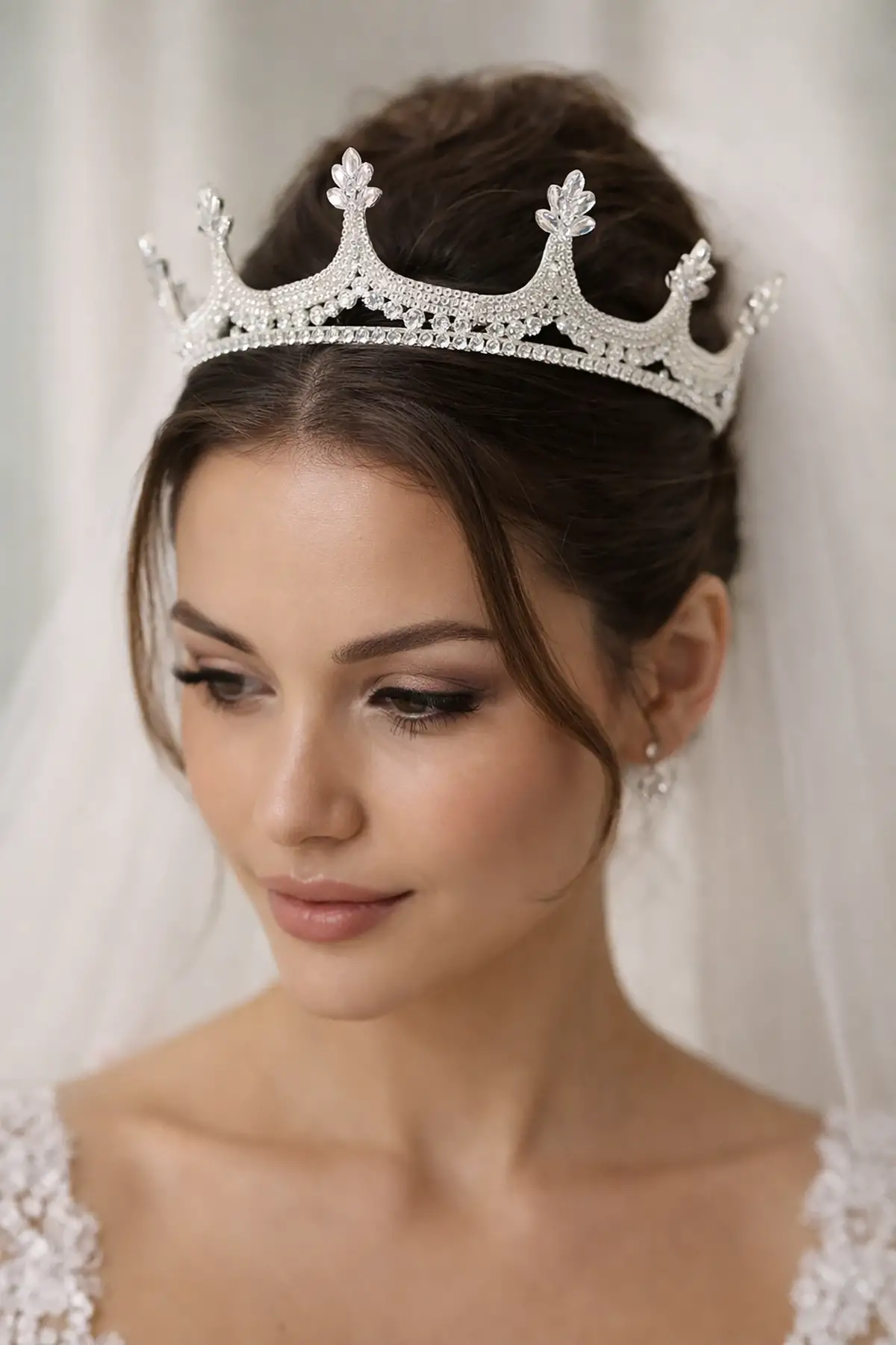 Zirkon Taşlı Gelin/Kına/Nişan/Söz Tasarım Taç