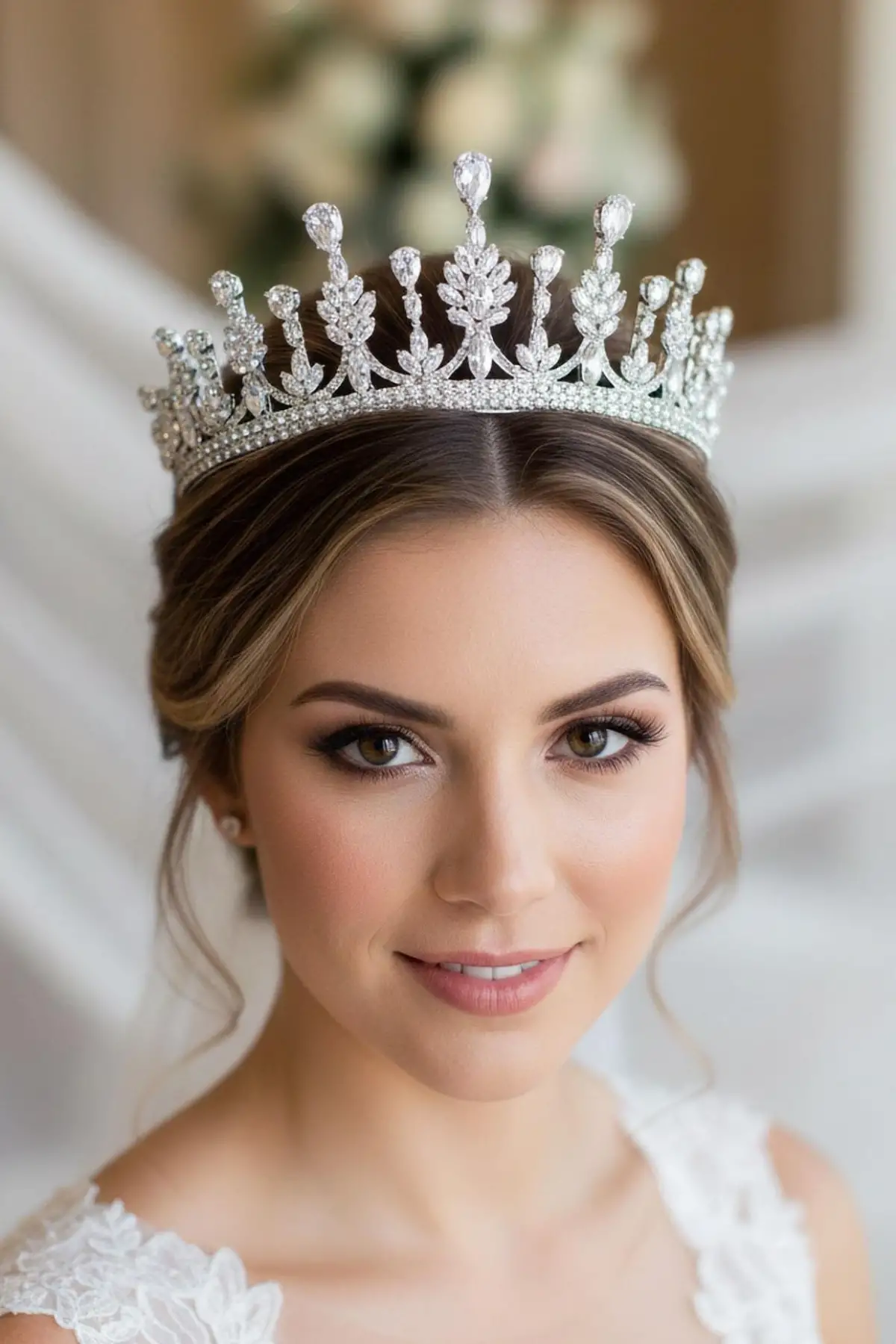 Zirkon Taşlı Gelin/Kına/Nişan/Söz Tasarım Taç