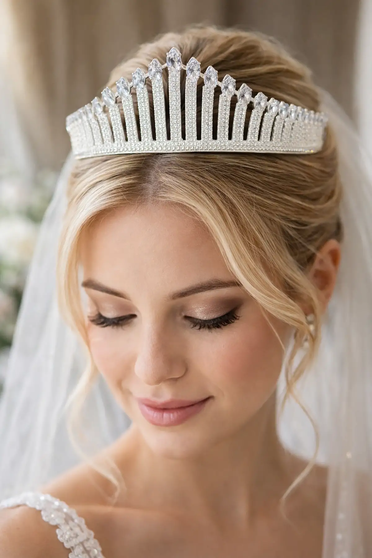 Zirkon Taşlı Gelin/Kına/Nişan/Söz Tasarım Taç